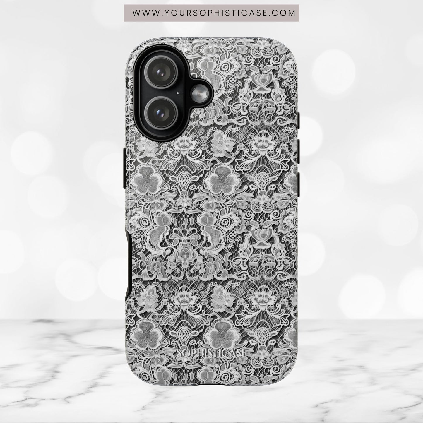 Luxe Lace in Black - iPhone Case