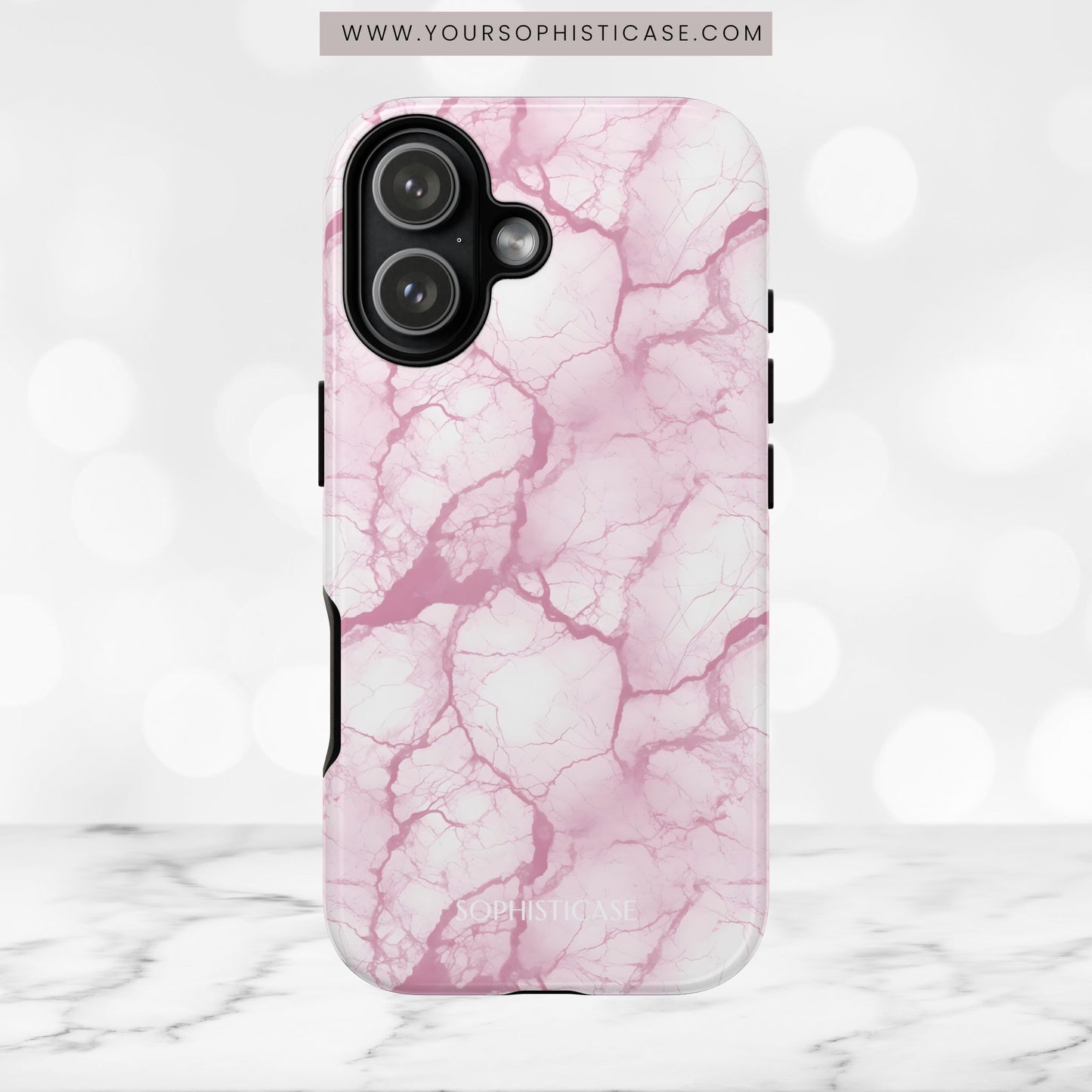 Marble Opulence in Pink - iPhone Case