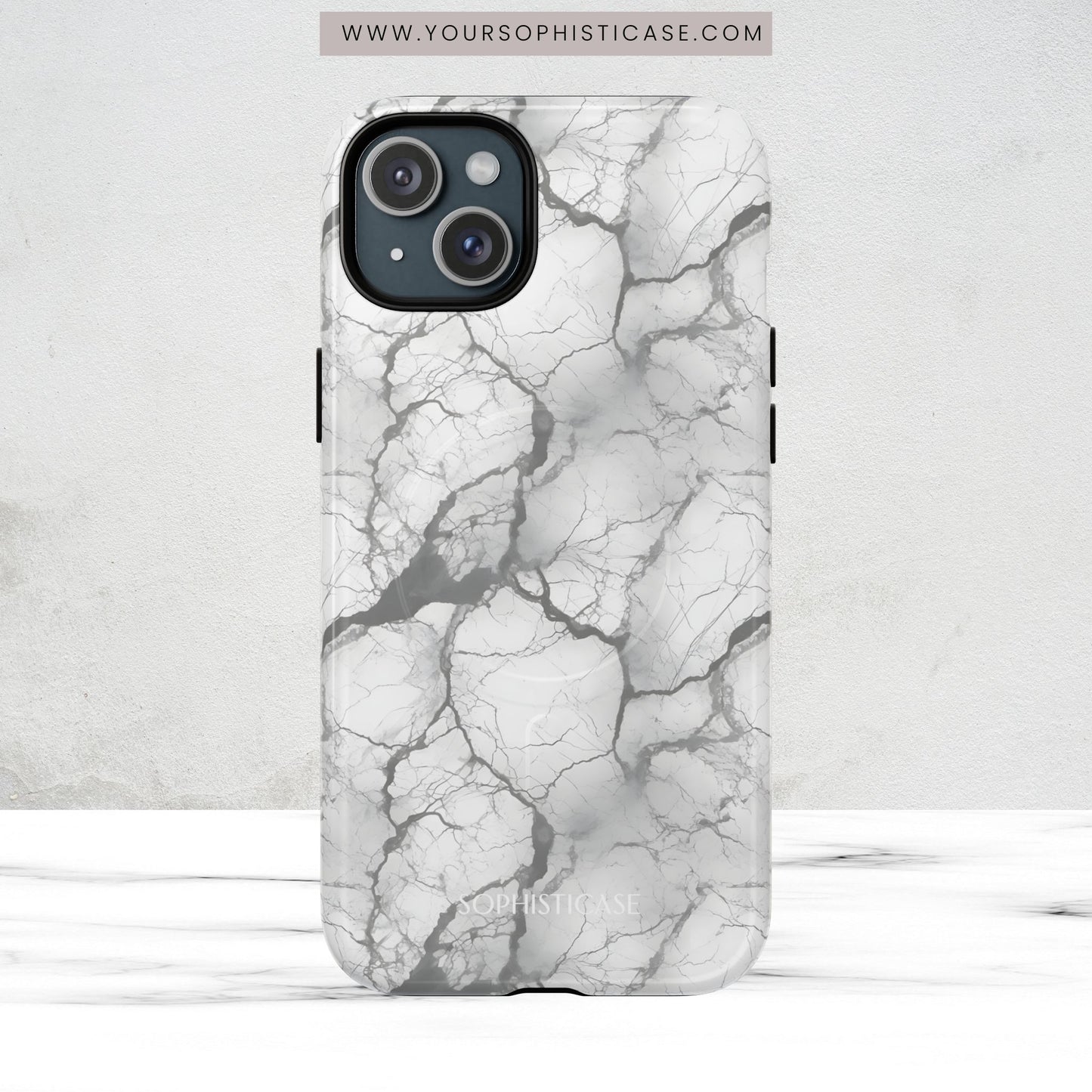 Marble Opulence in Charcoal Grey - Magsafe Case