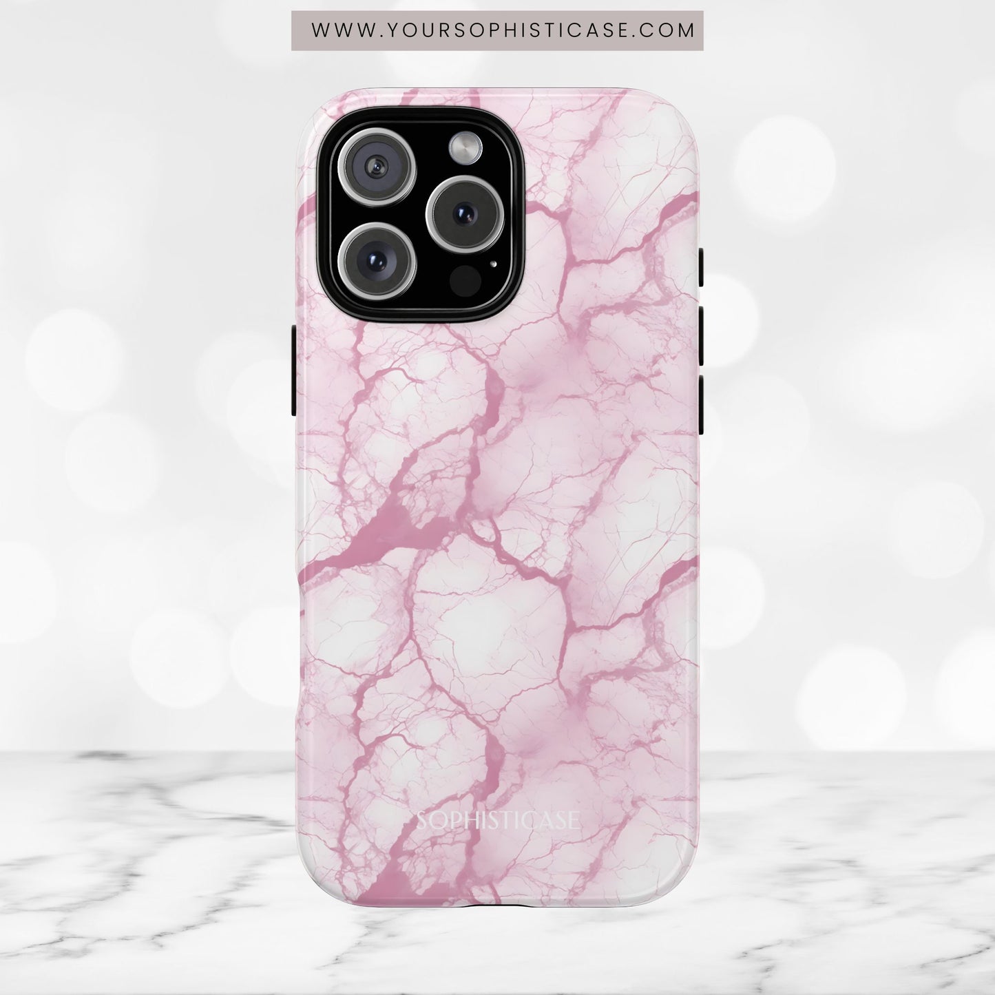 Marble Opulence in Pink - iPhone Case