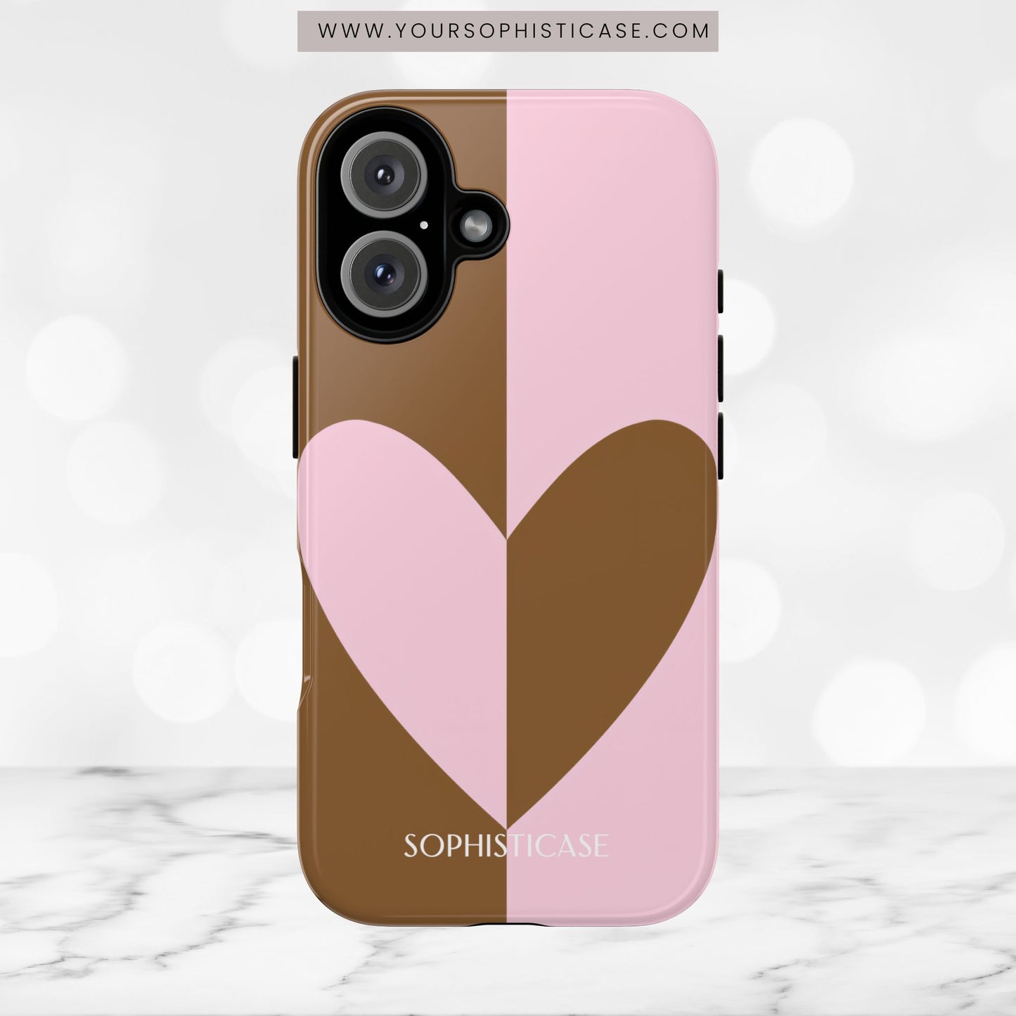 Be Mine in Pink and Brown - iPhone Case