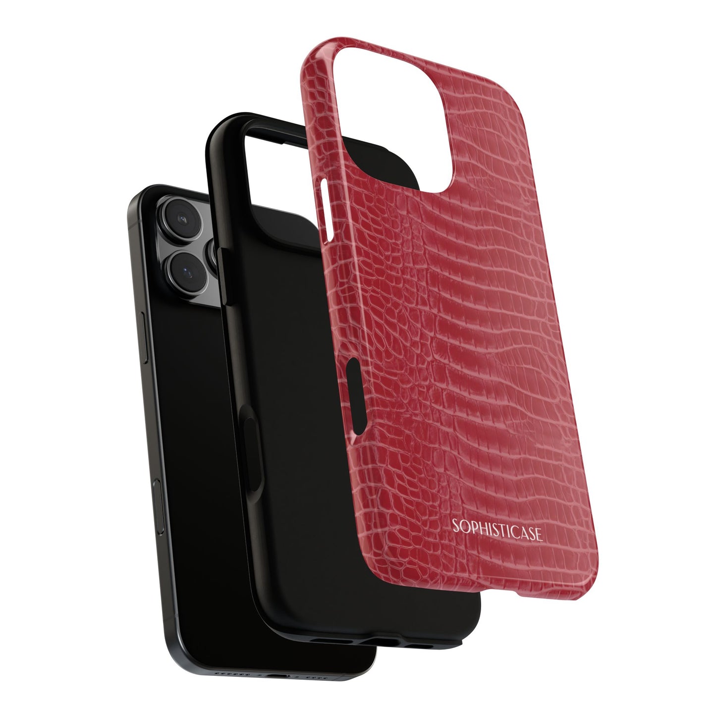 Luxe Leather in Cherry Red - iPhone Case