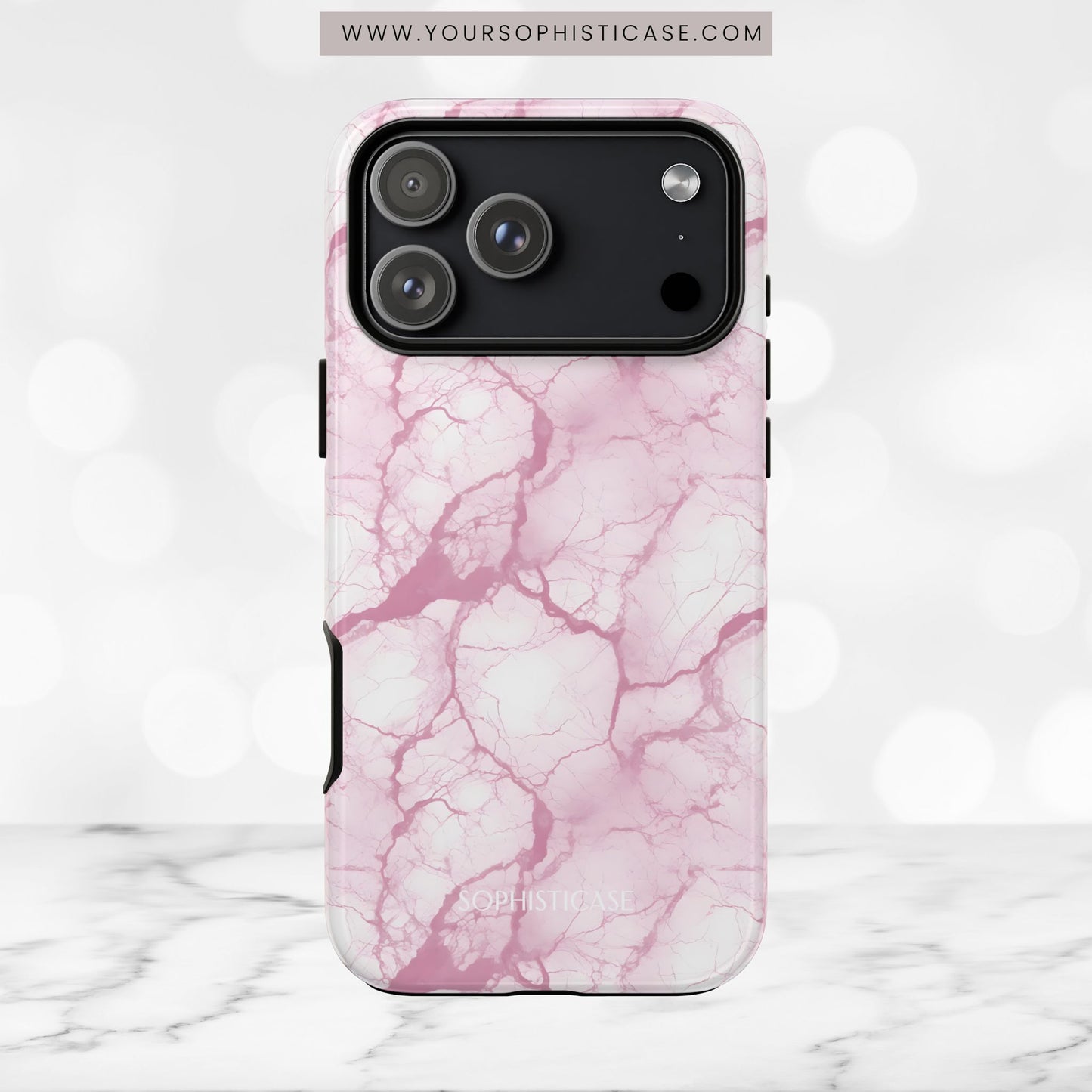 Marble Opulence in Pink - iPhone Case
