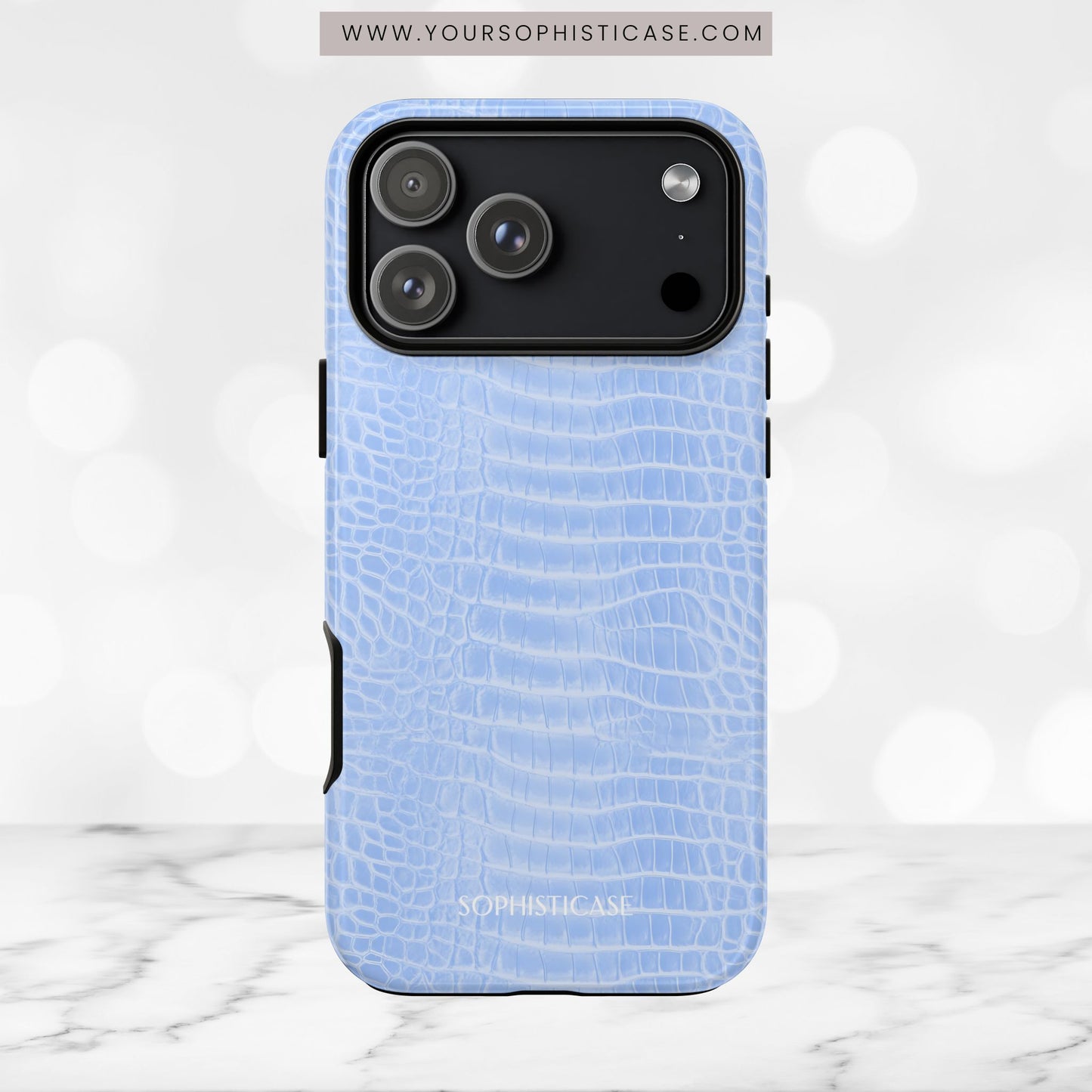 Luxe Leather in Blue - iPhone Case
