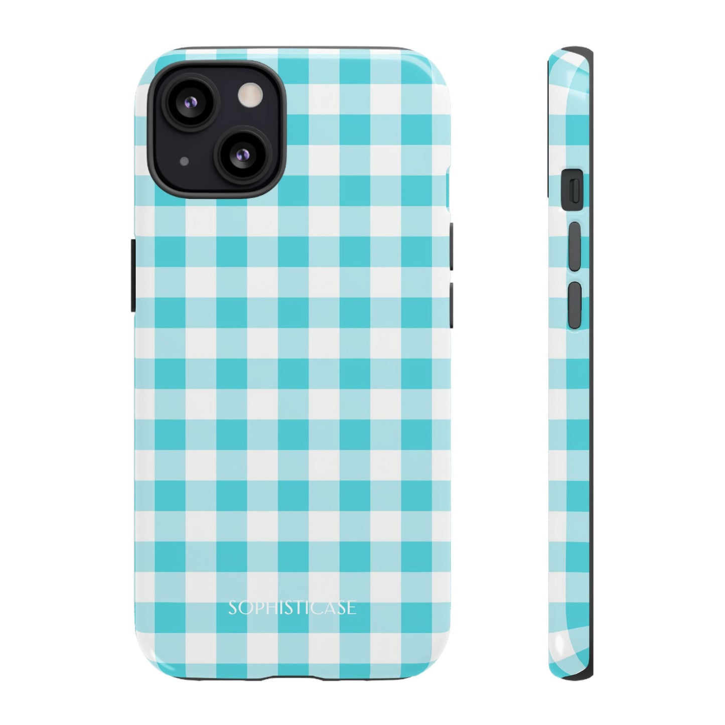 Gingham in Aqua - iPhone Magsafe Case