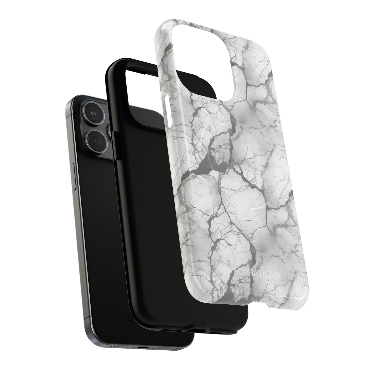Marble Opulence in Charcoal Grey - Magsafe Case