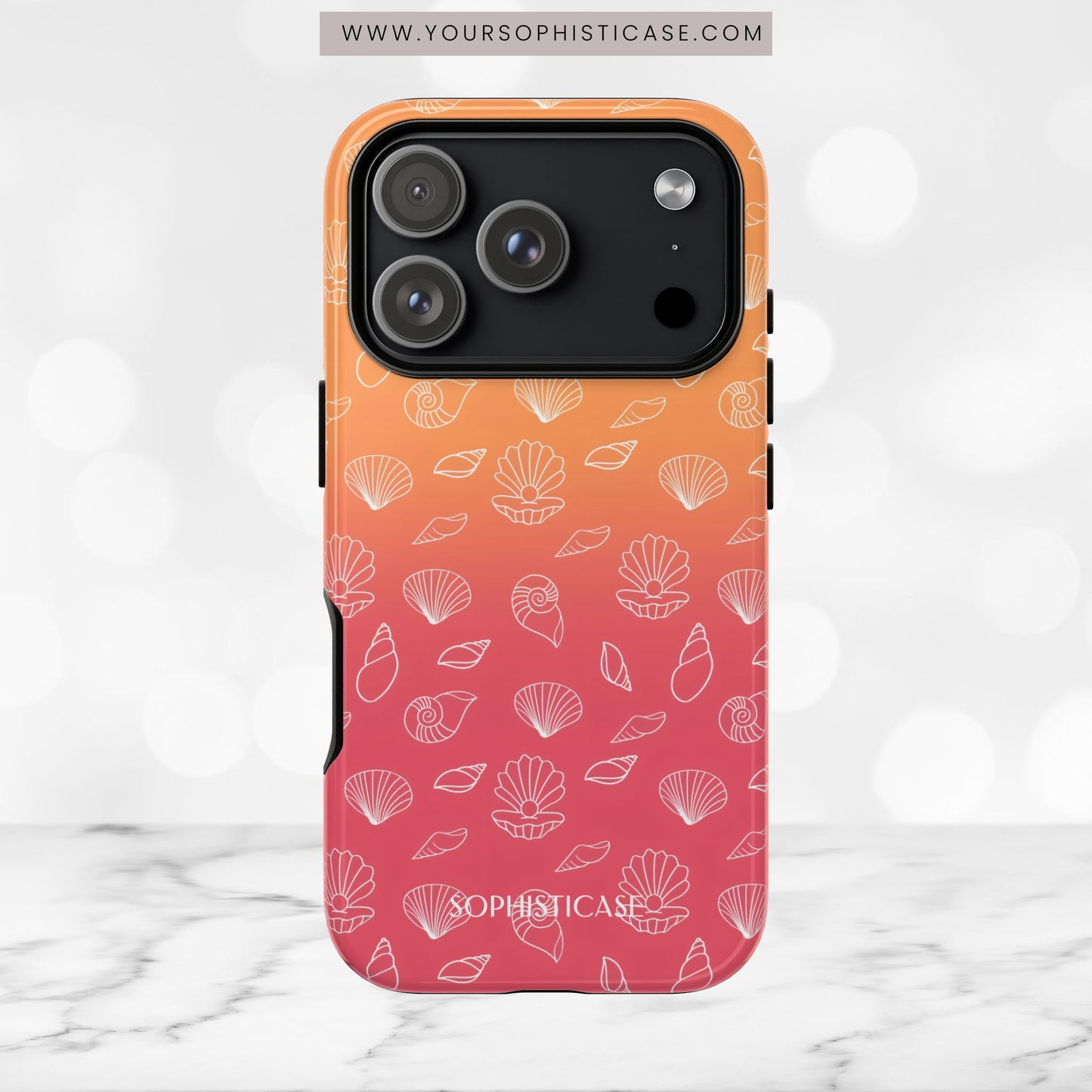 Seashell Society in Sunset Orange - iPhone Case