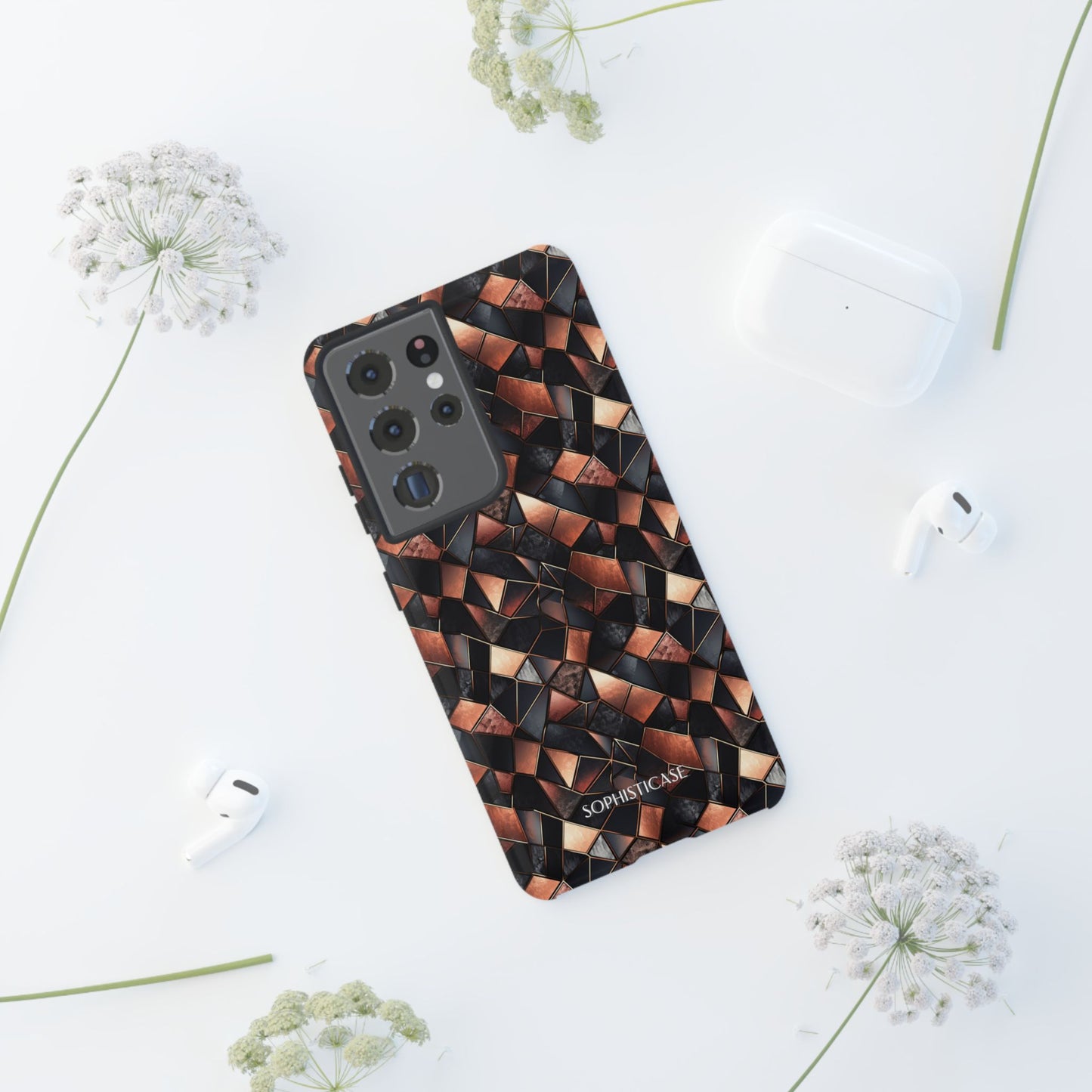 Rose' Runway in Noir Mosaic - Tough Phone Case