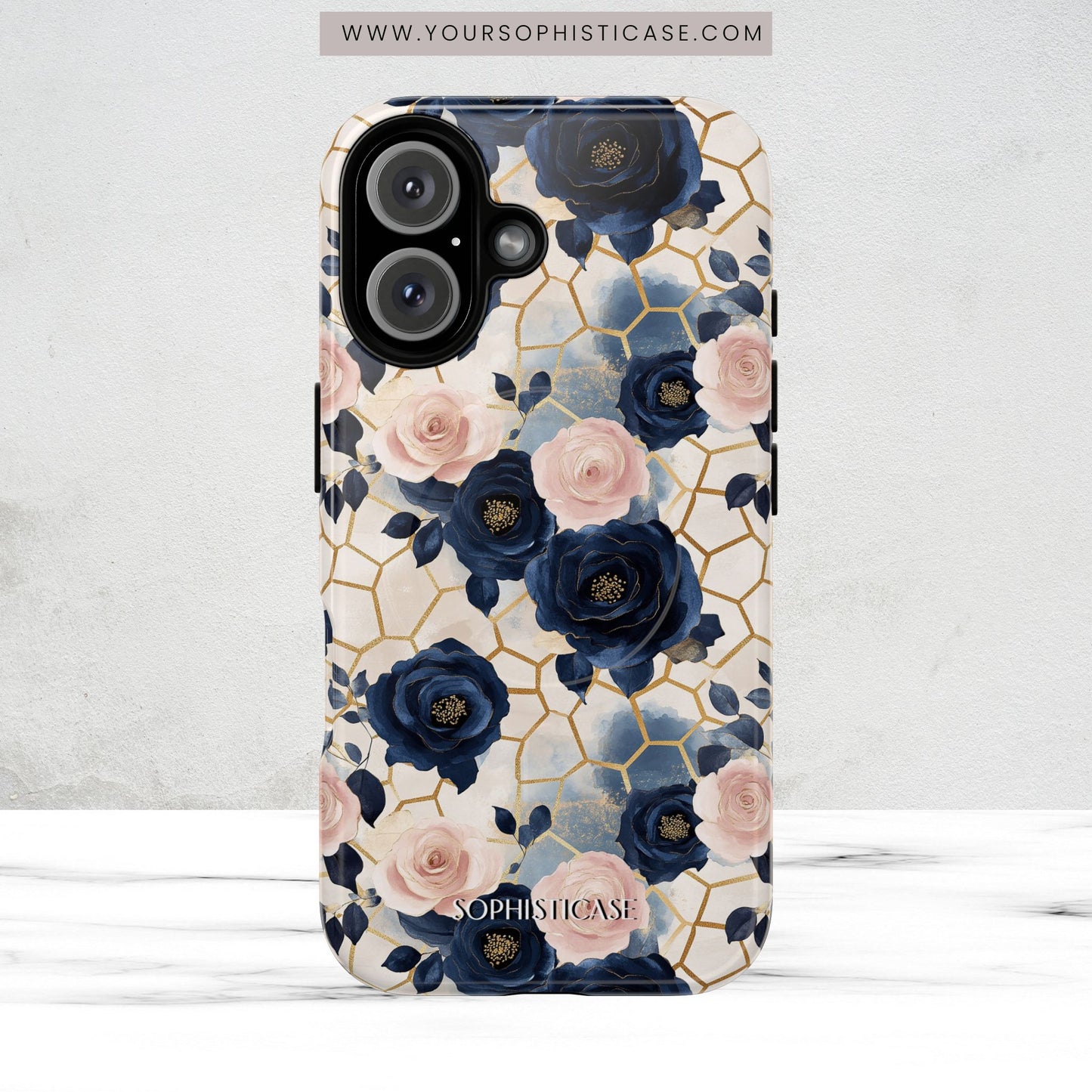 Royal Floral in Navy Hive - iPhone Magsafe Case