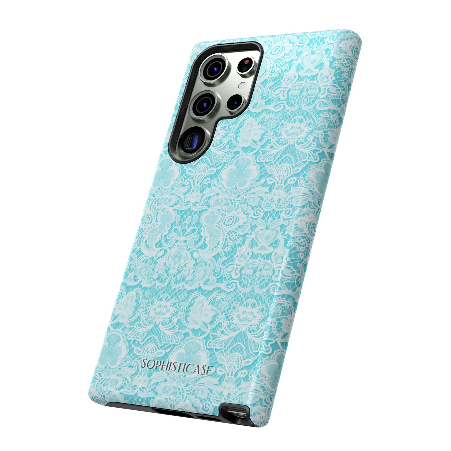 Luxe Lace in Aqua - Tough Phone Case