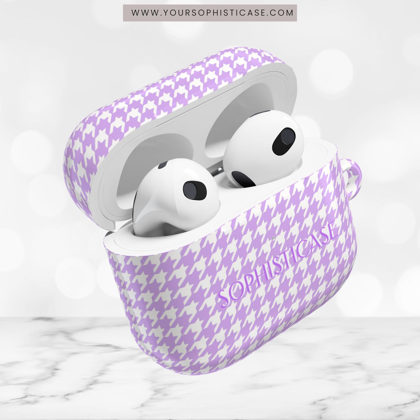 AirPod Cases - Houndstooth in Pastel Purple