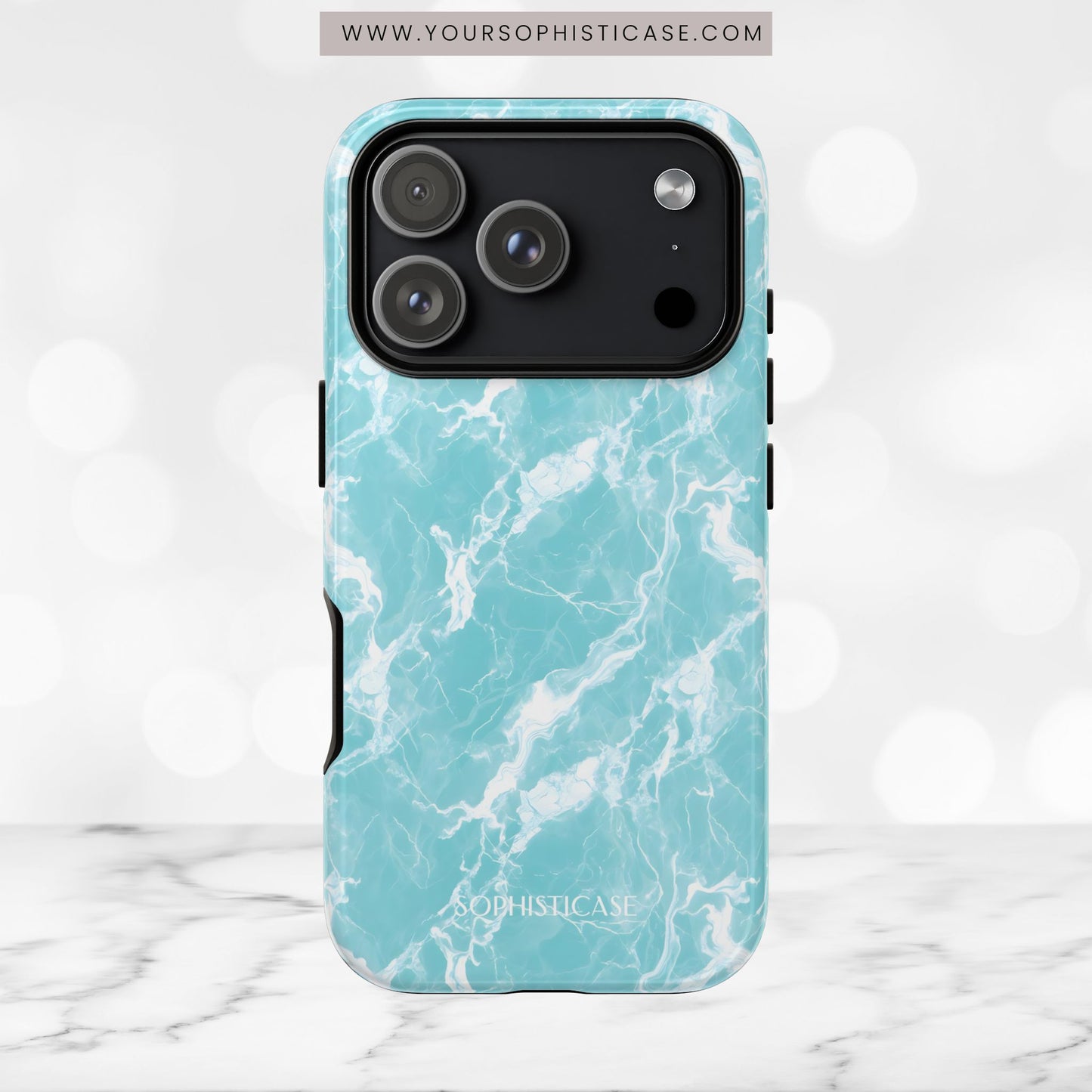Marble Crush in Aqua - Tough Phone Case