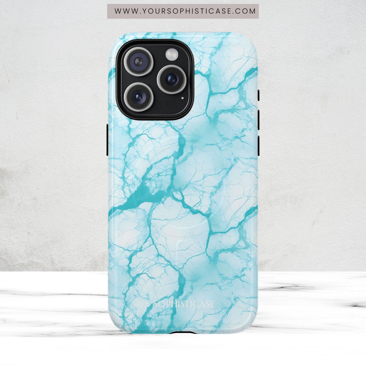 Marble Opulence in Aqua - Magsafe Case
