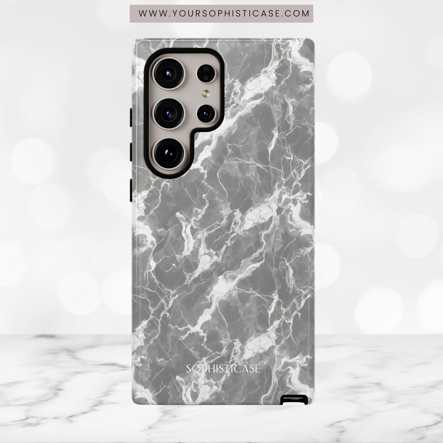 Marble Crush in Charcoal Grey - Tough Phone Case