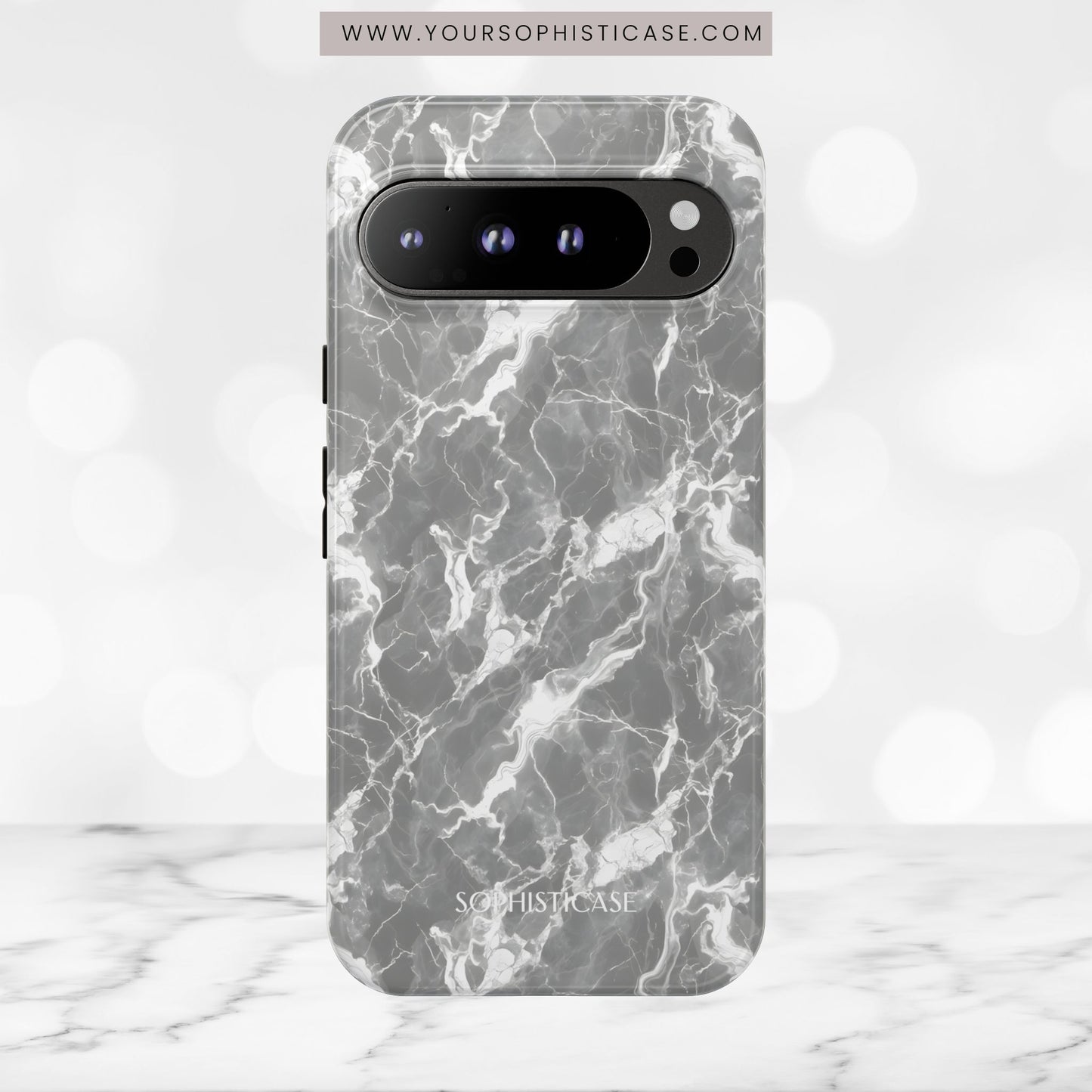 Marble Crush in Charcoal Grey - Tough Phone Case