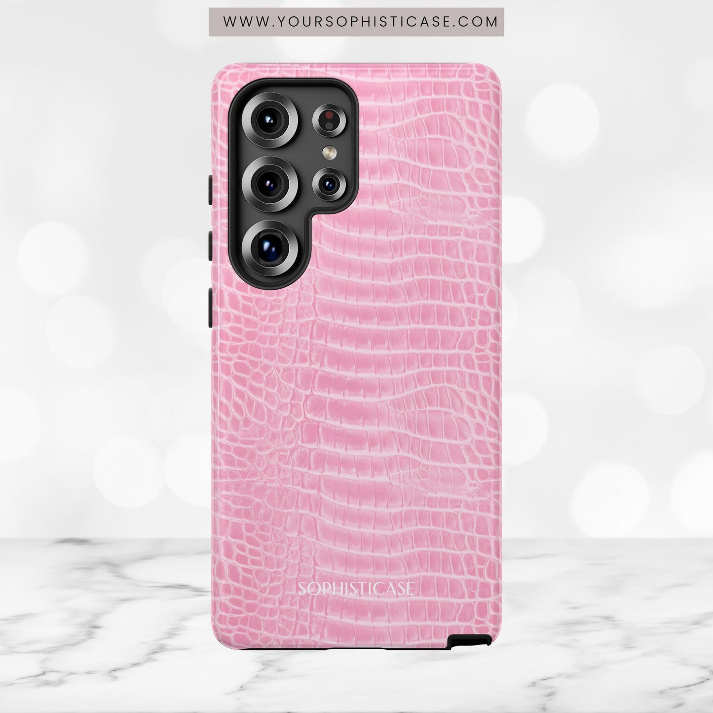 Luxe Leather in Pink - Tough Phone Case