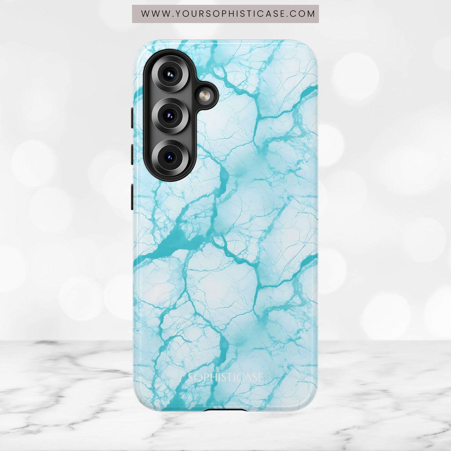 Marble Opulence in Aqua - Tough Phone Case