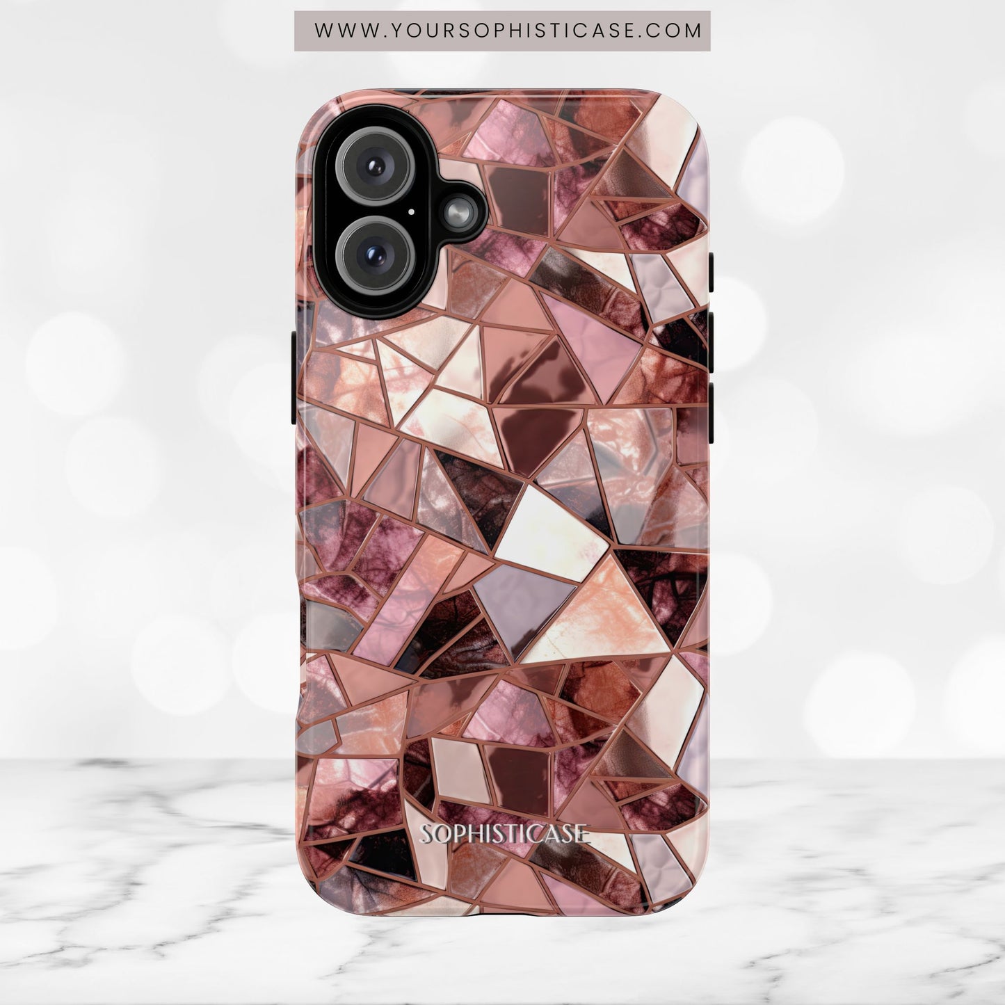 Rose' Runway in Merlot Mosaic - Tough Phone Case