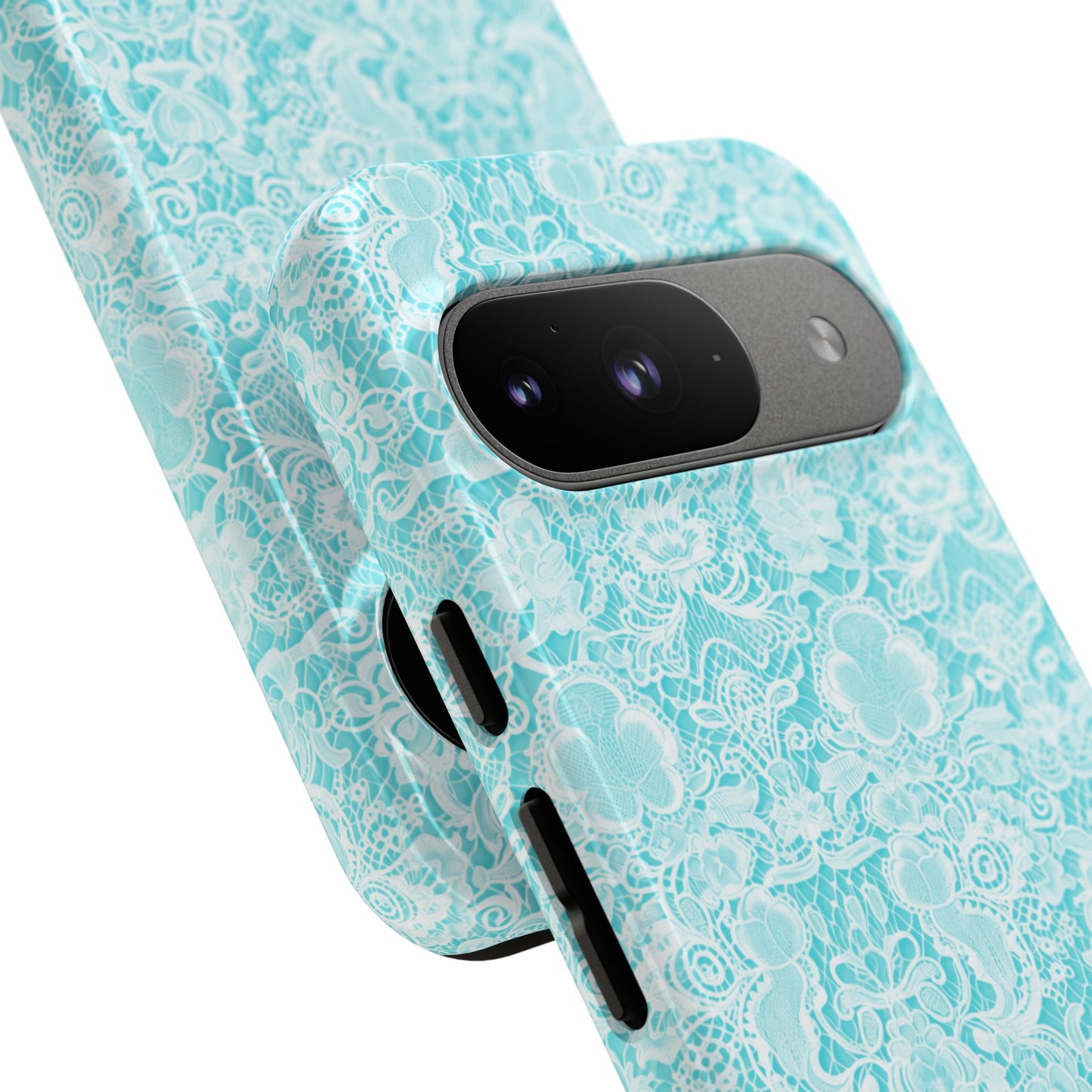 Luxe Lace in Aqua - Tough Phone Case