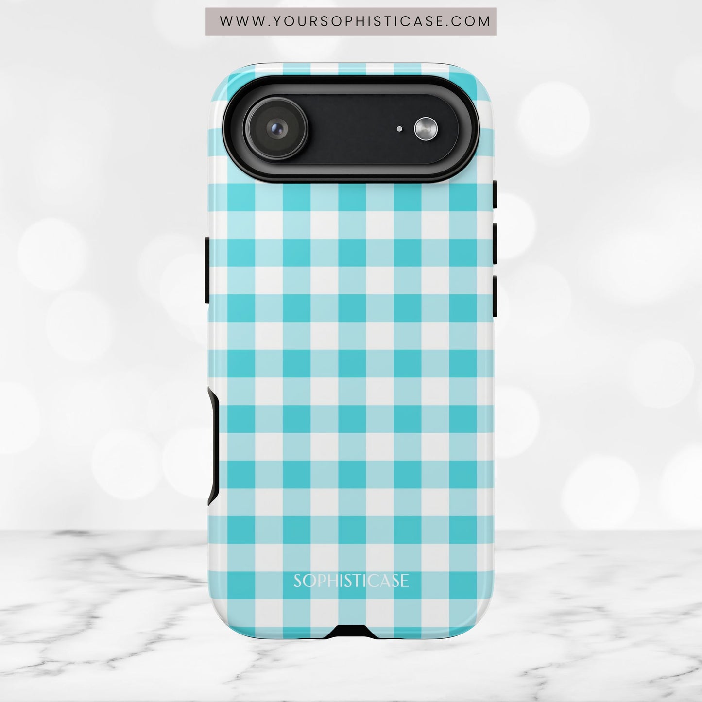 Gingham in Aqua - iPhone Magsafe Case