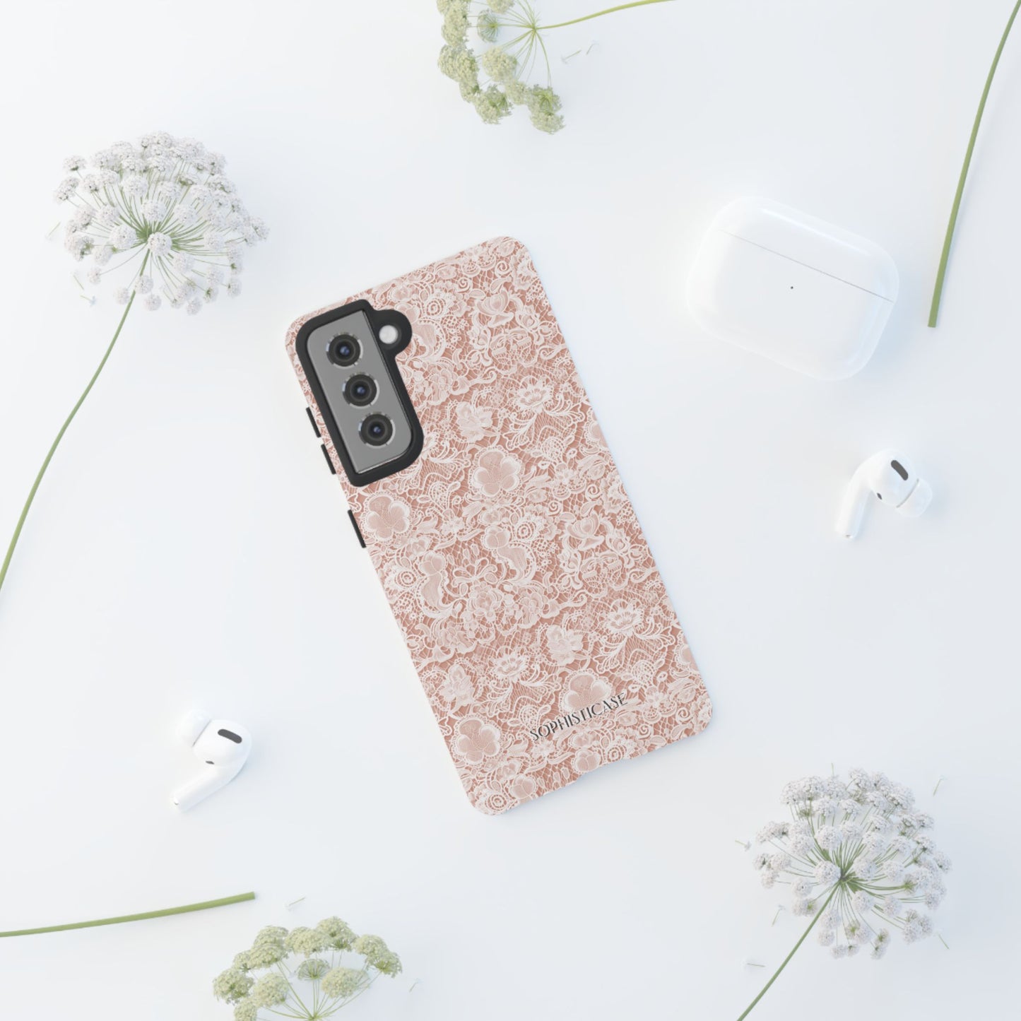 Luxe Lace in Brown - Tough Phone Case