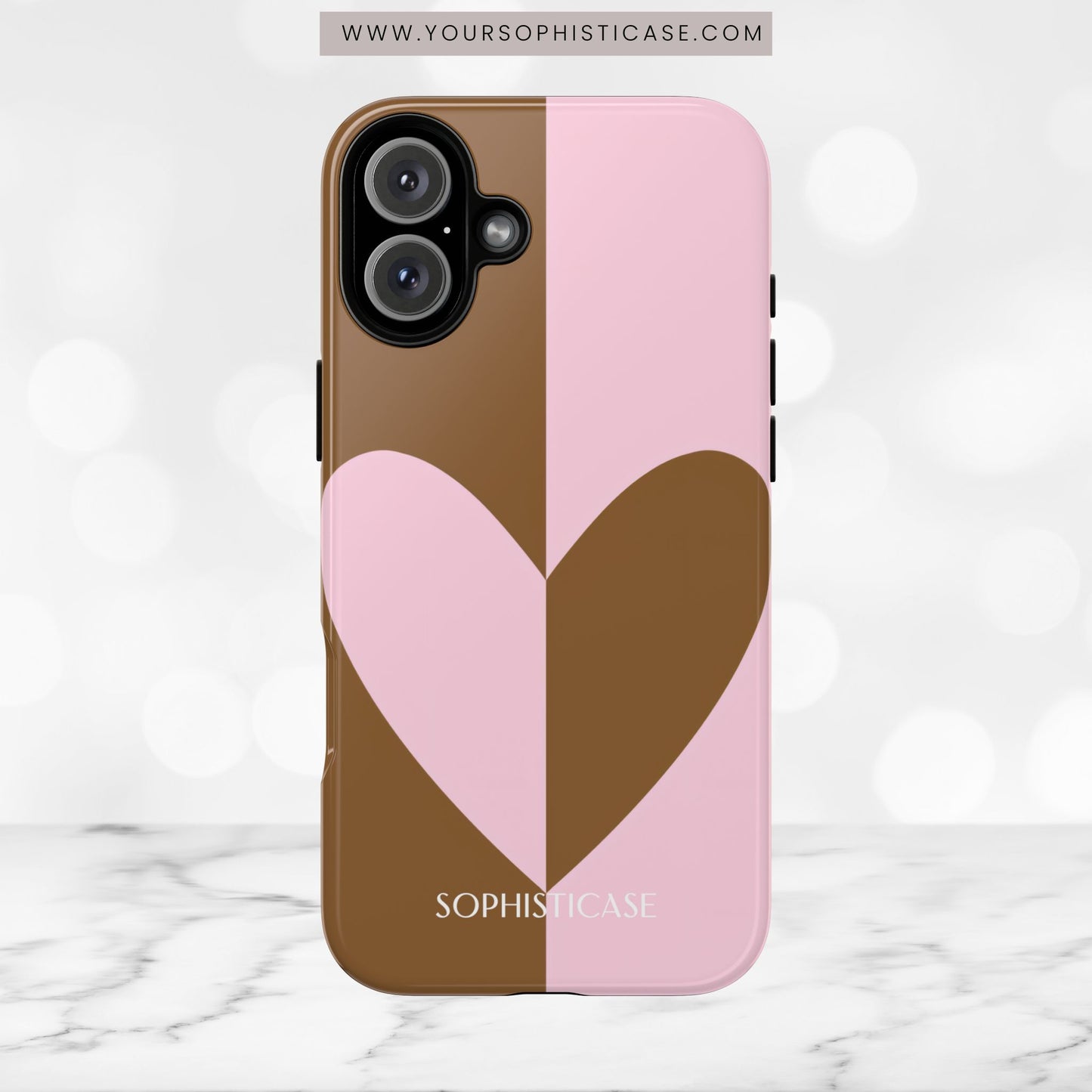 Be Mine in Pink and Brown - iPhone Case
