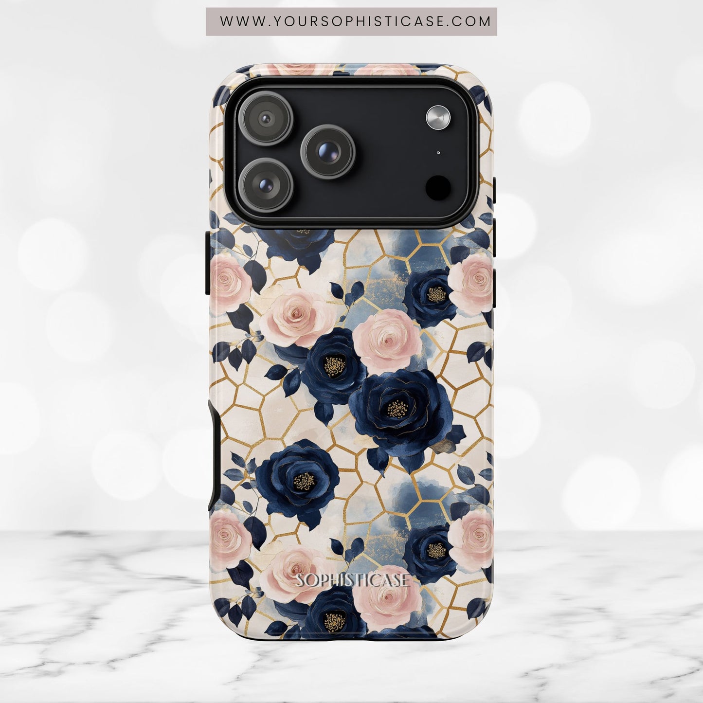 Royal Floral in Navy Hive - Tough Phone Case