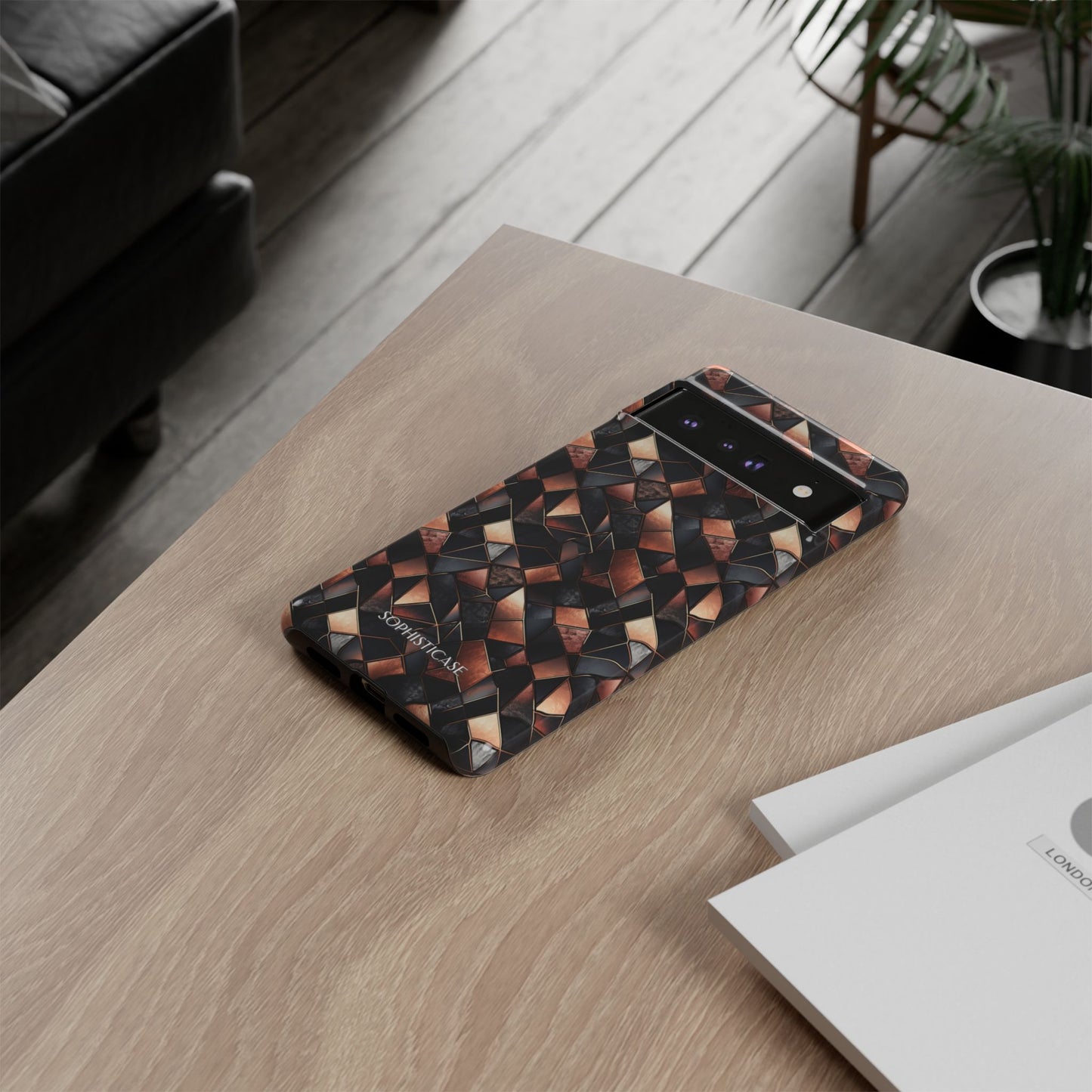 Rose' Runway in Noir Mosaic - Tough Phone Case