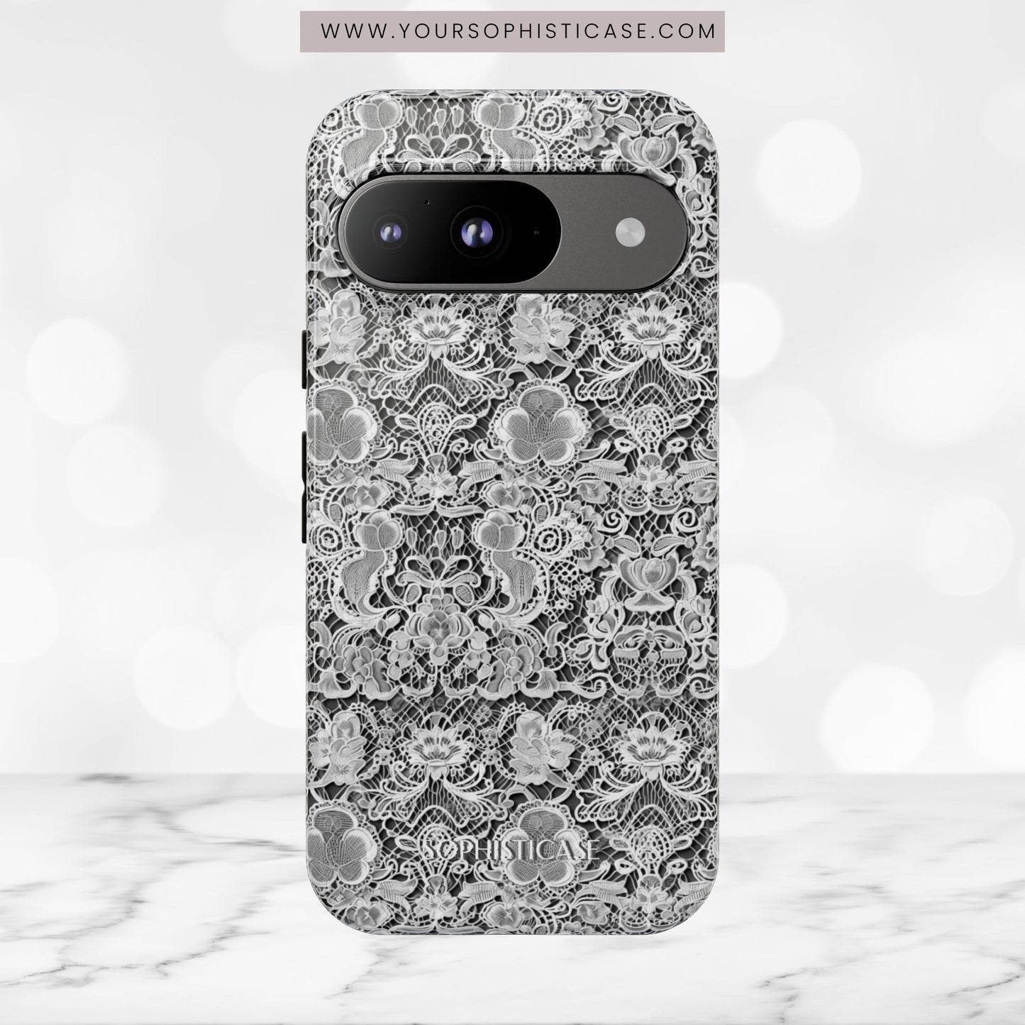 Luxe Lace in Black - Tough Phone Case
