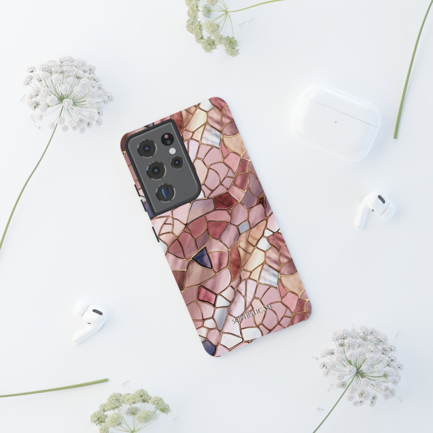 Rose' Runway in Pink Mosaic - Tough Phone Case