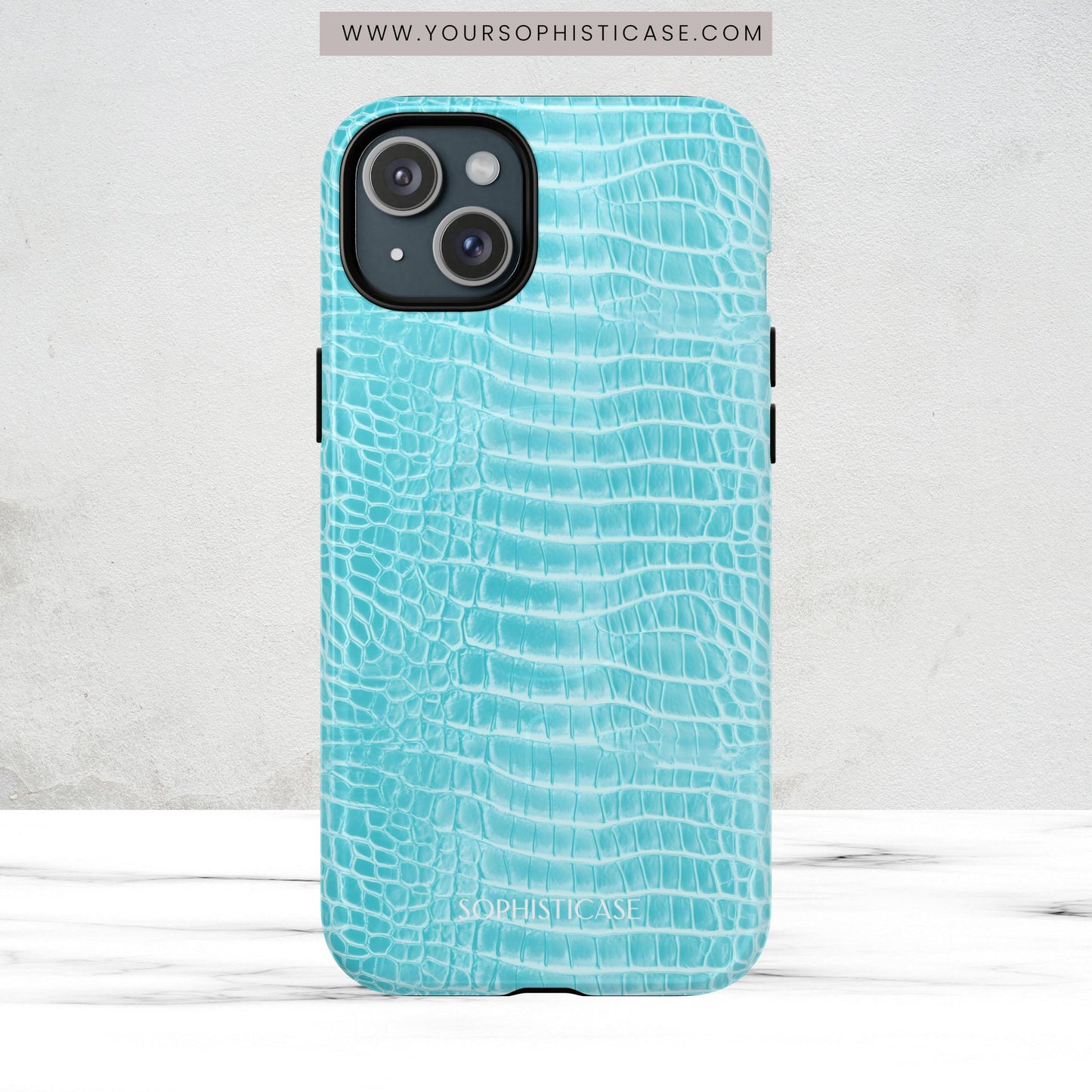 Luxe Leather in Aqua - Magsafe Case