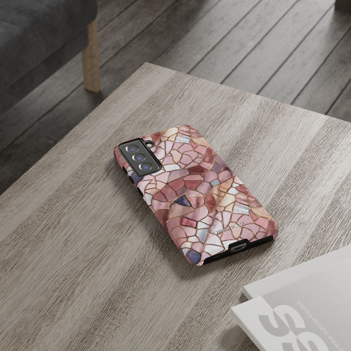 Rose' Runway in Pink Mosaic - Tough Phone Case