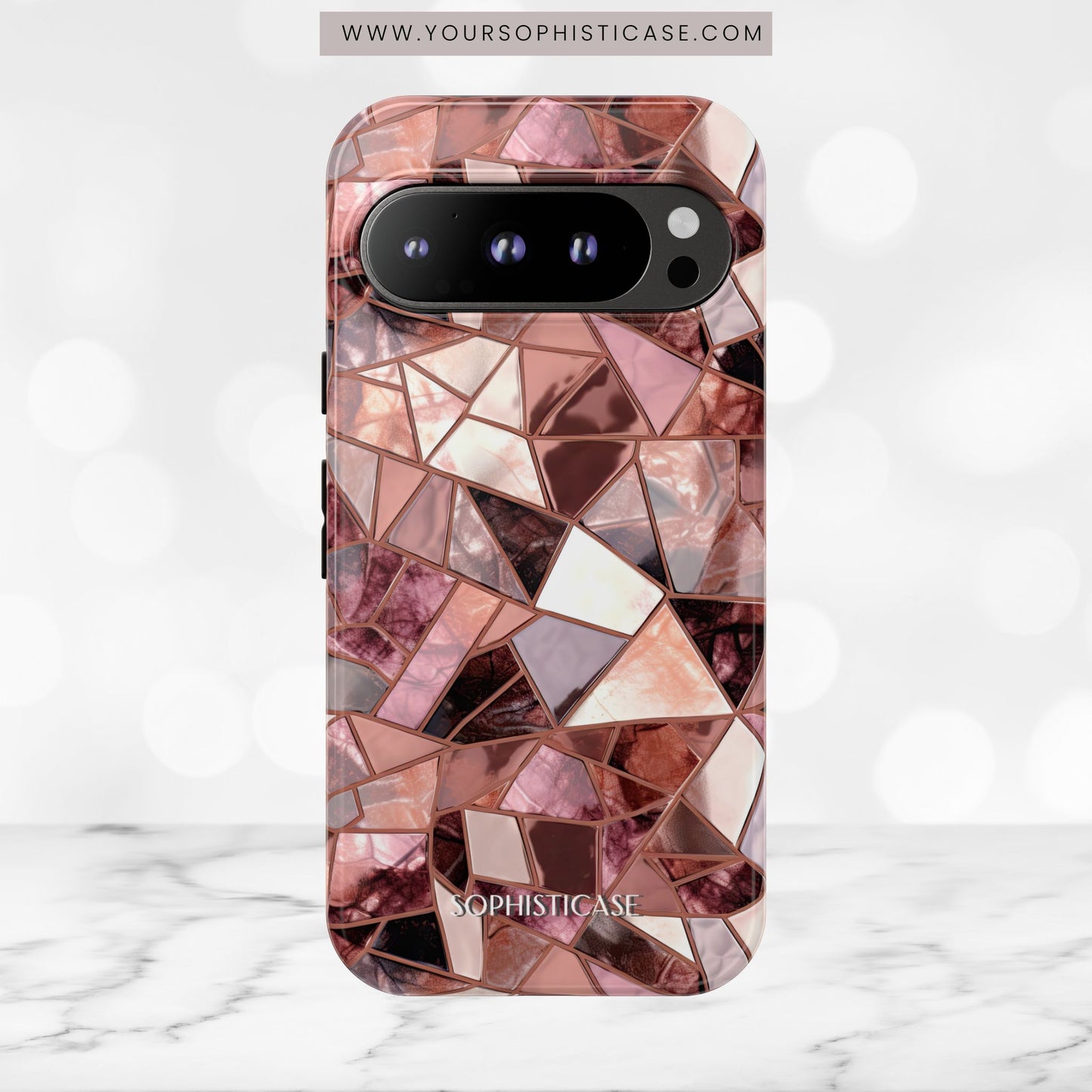 Rose' Runway in Merlot Mosaic - Tough Phone Case