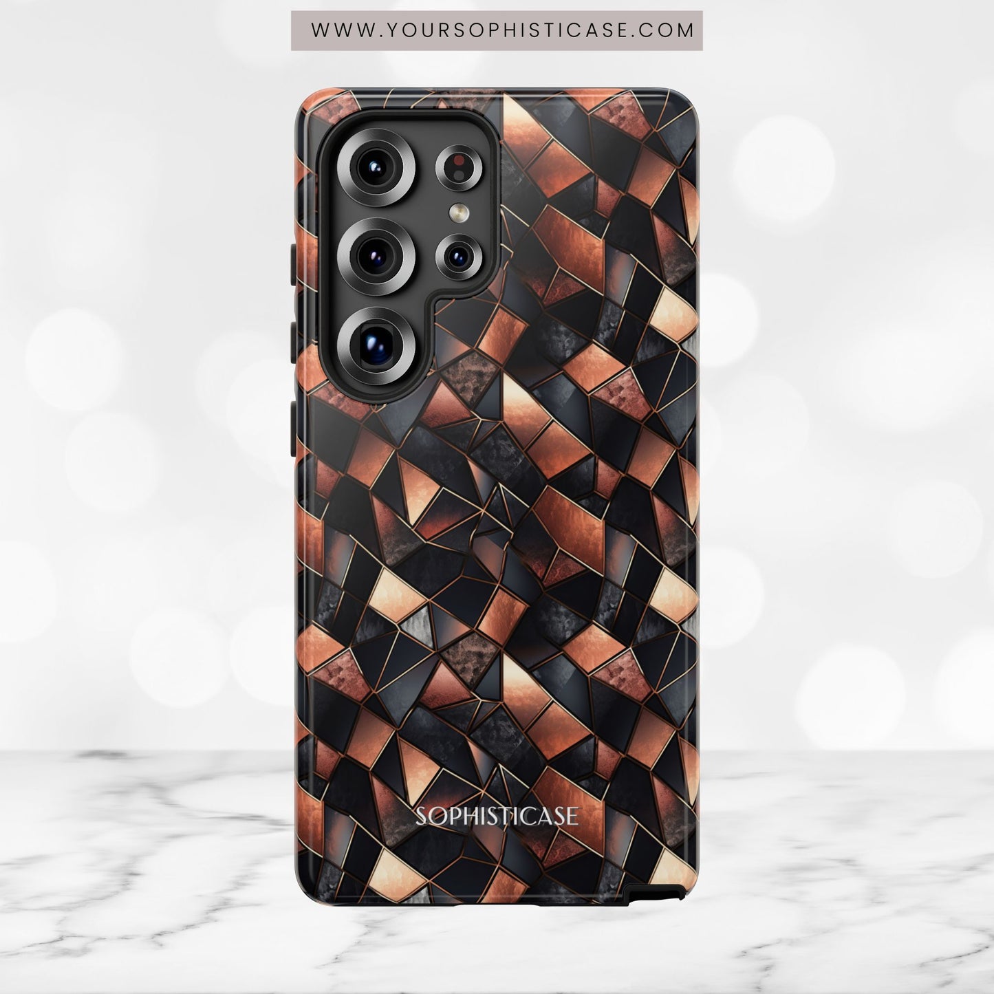 Rose' Runway in Noir Mosaic - Tough Phone Case