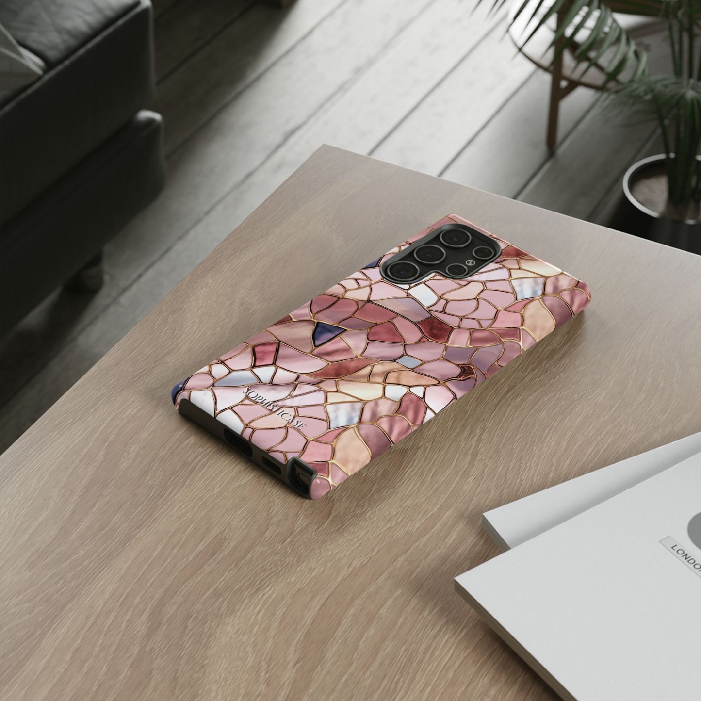Rose' Runway in Pink Mosaic - Tough Phone Case