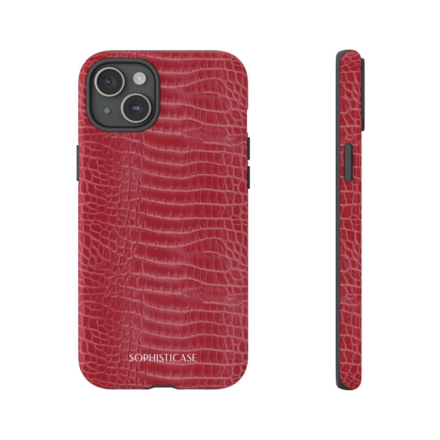Luxe Leather in Cherry Red - iPhone Case