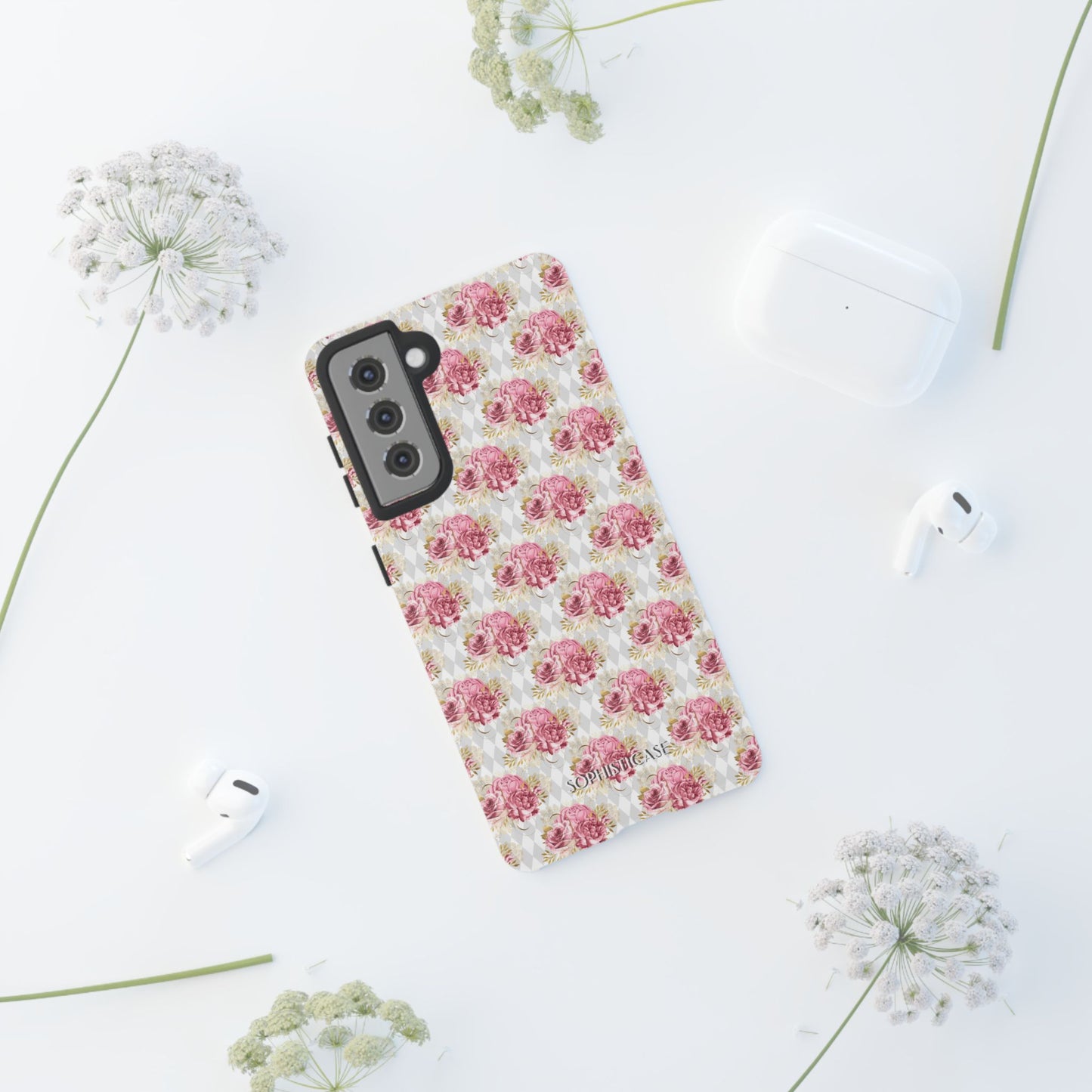 Rose Diamond Romance in Colette - Tough Phone Case