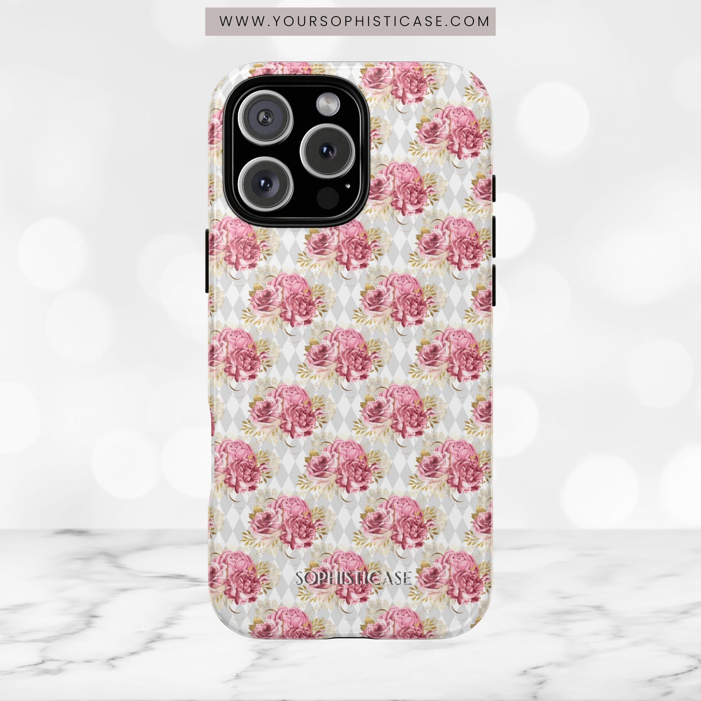 Rose Diamond Romance in Colette - iPhone Case