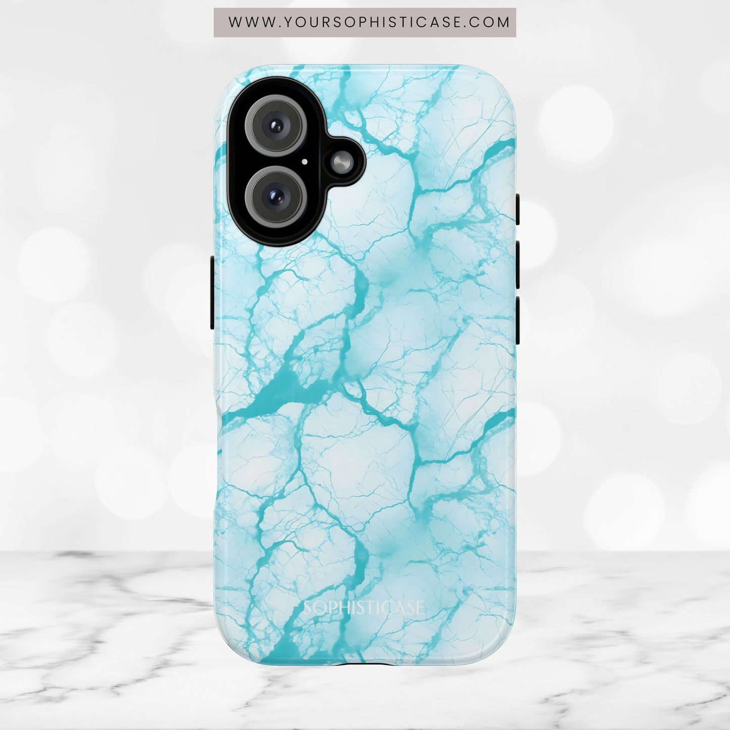 Marble Opulence in Aqua - iPhone Case