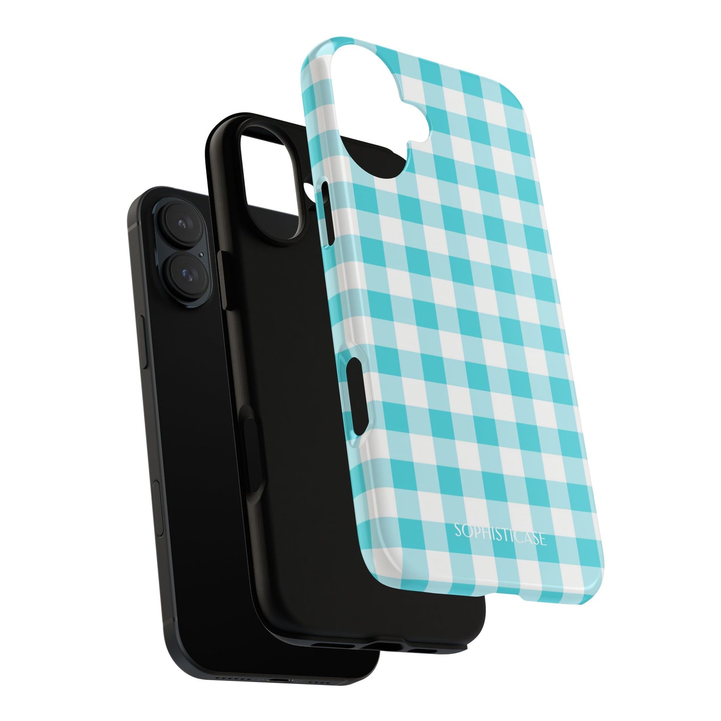 Gingham in Aqua - iPhone Magsafe Case