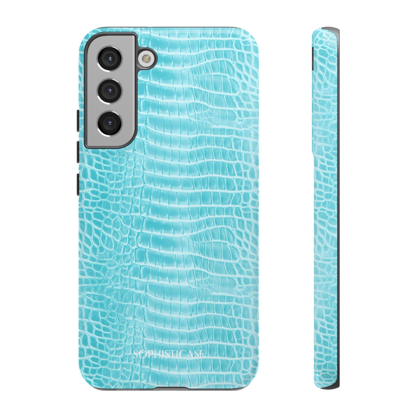 Luxe Leather in Aqua - Tough Phone Case