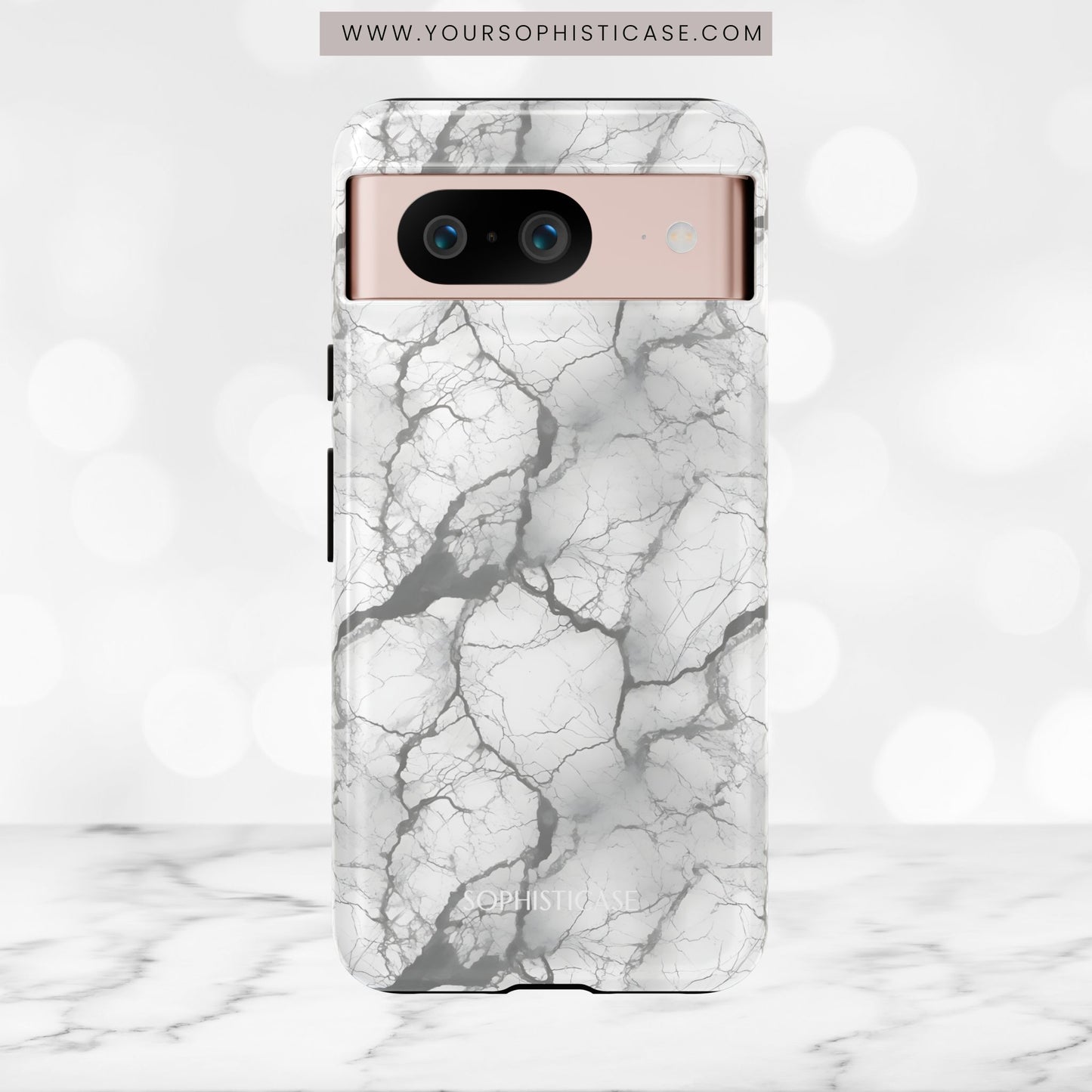 Marble Opulence in Charcoal Grey - Tough Phone Case
