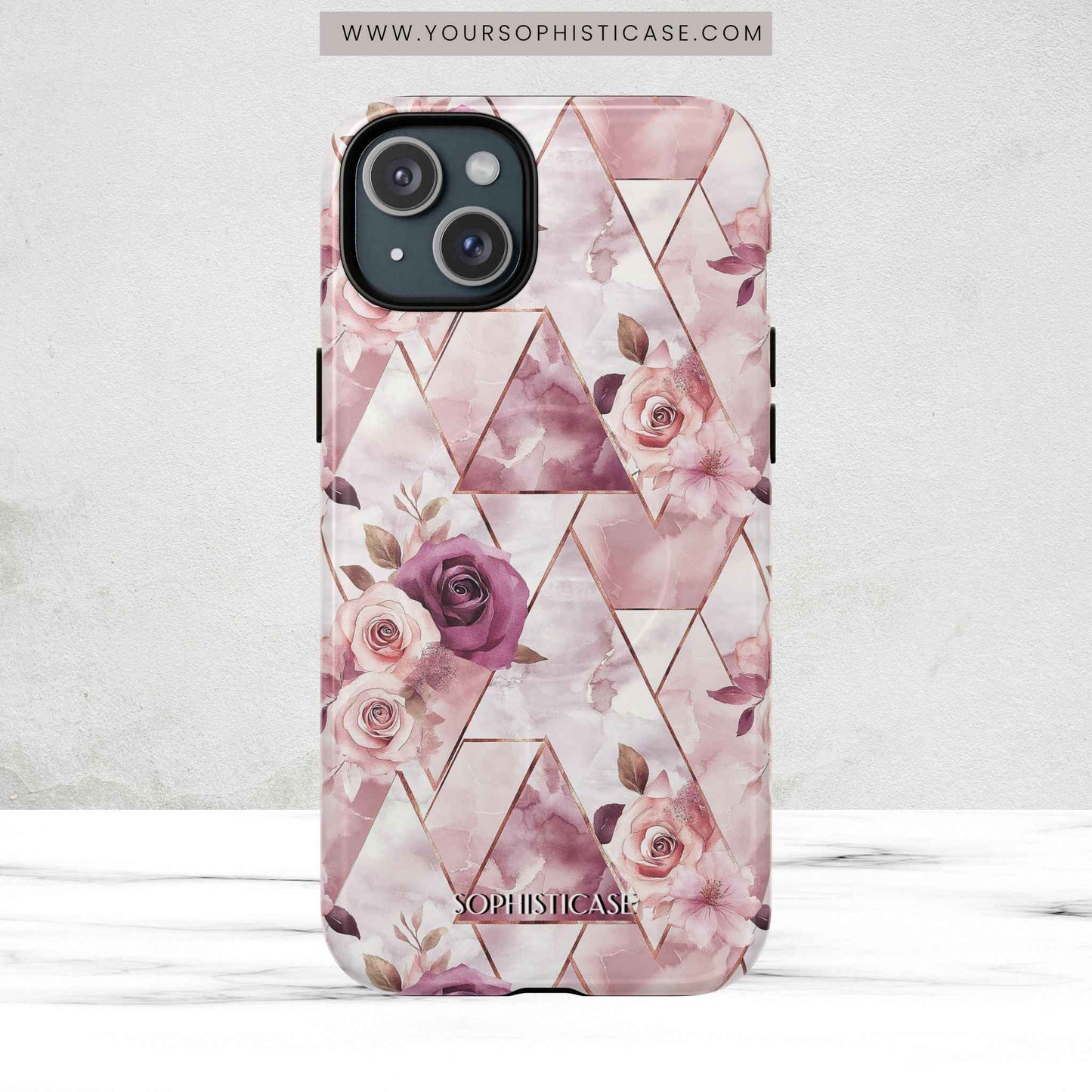 Royal Floral in Plum Chevron - iPhone Magsafe Case