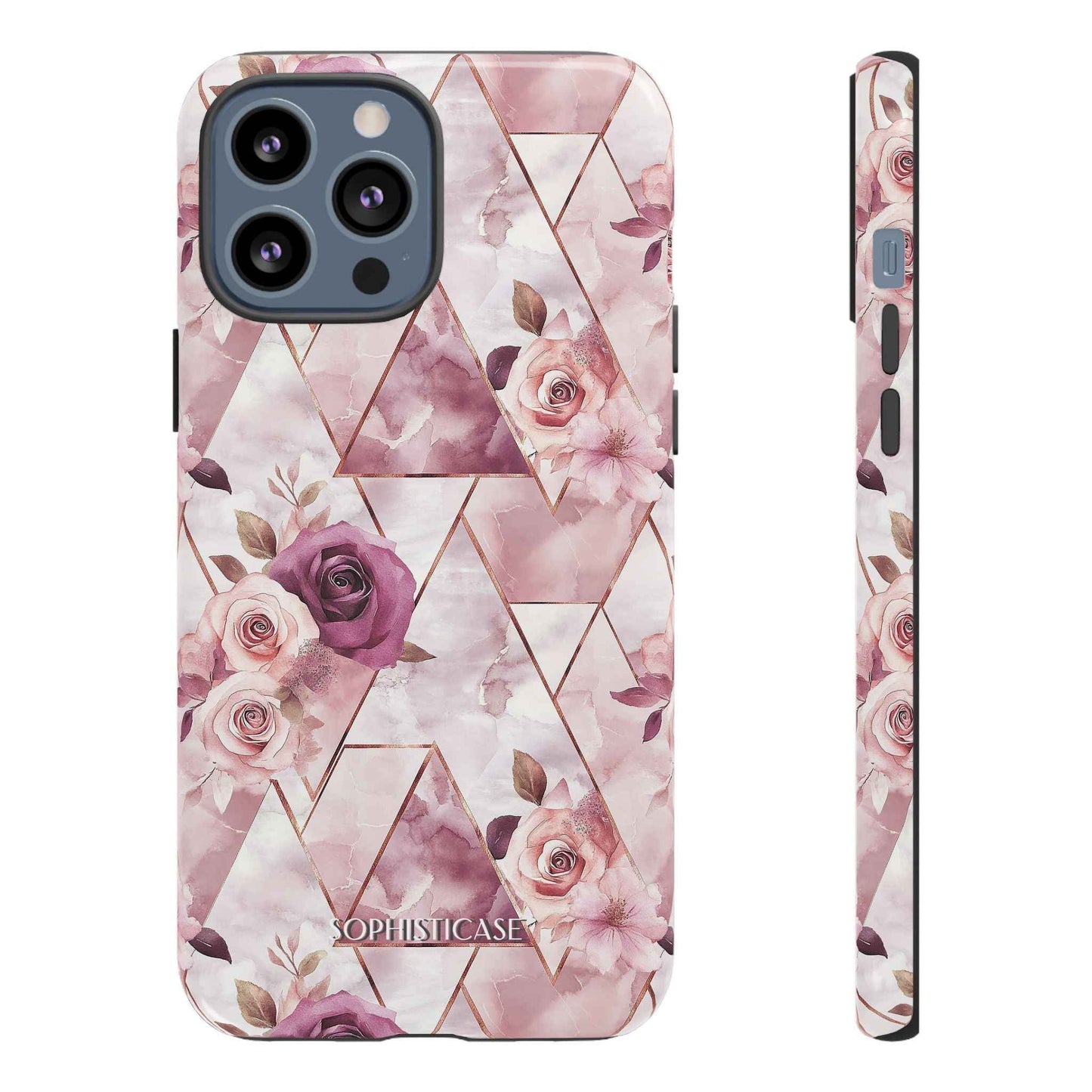 Royal Floral in Plum Chevron - Tough Phone Case
