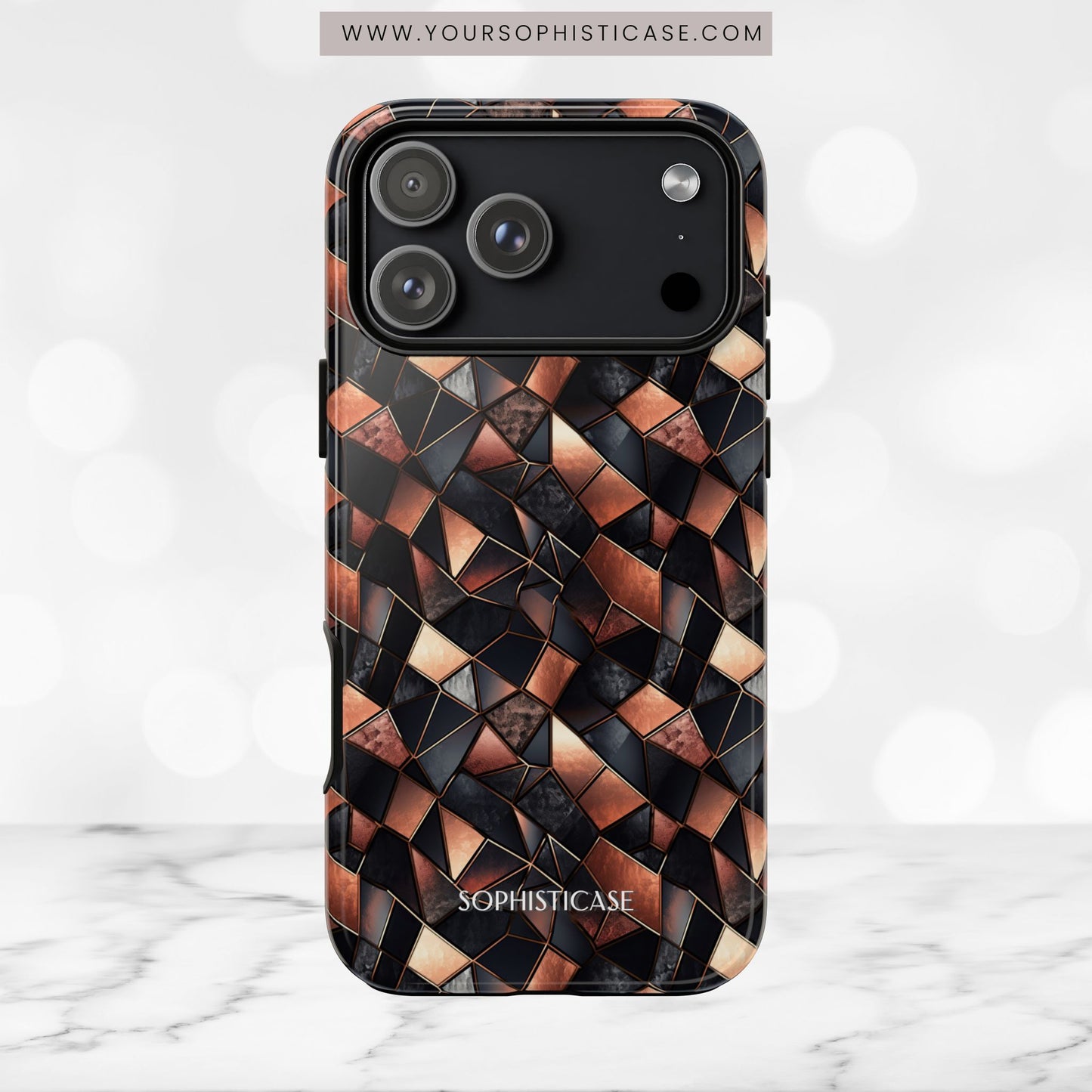 Rose' Runway in Noir Mosaic - Tough Phone Case