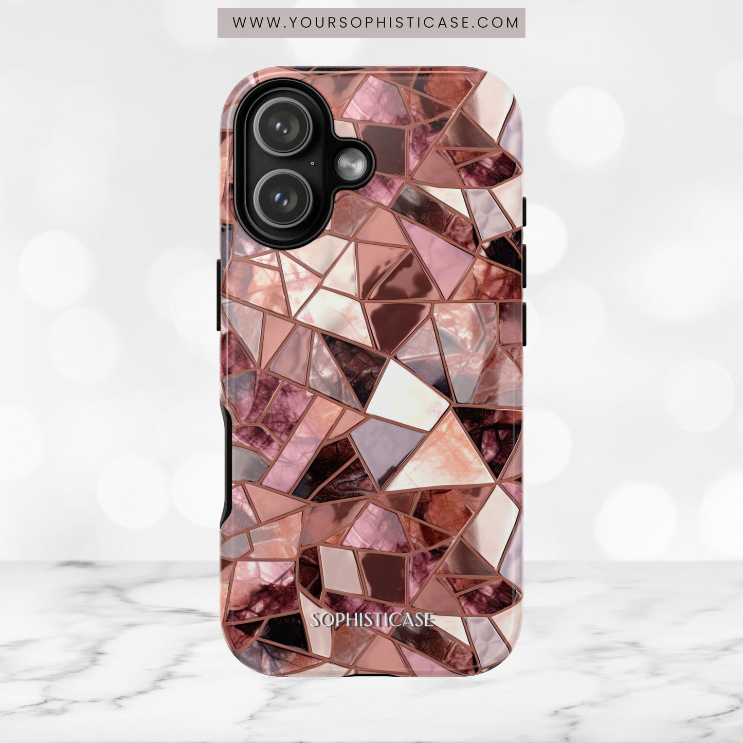 Rose' Runway in Merlot Mosaic - Tough Phone Case