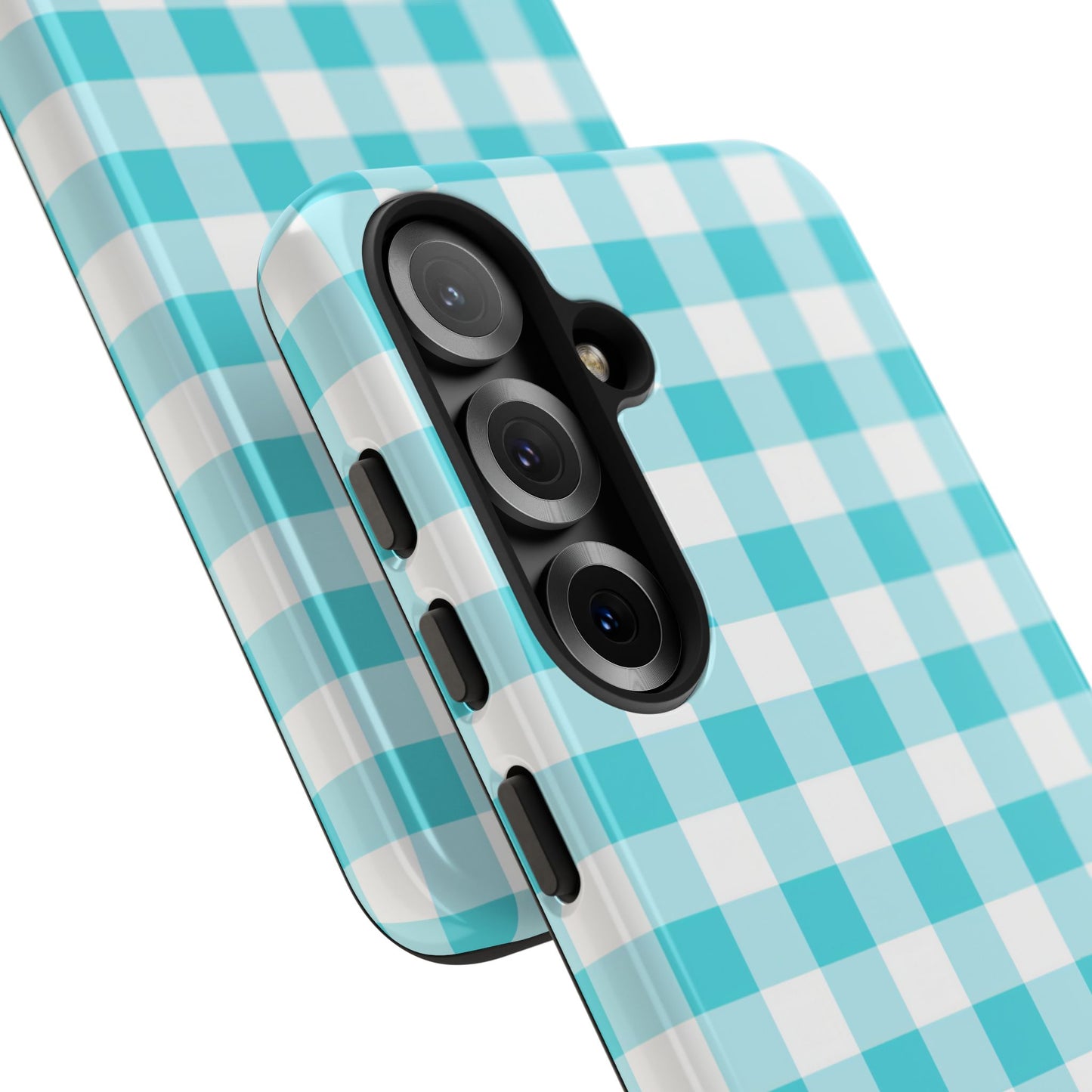 Gingham in Aqua - Tough Phone Case