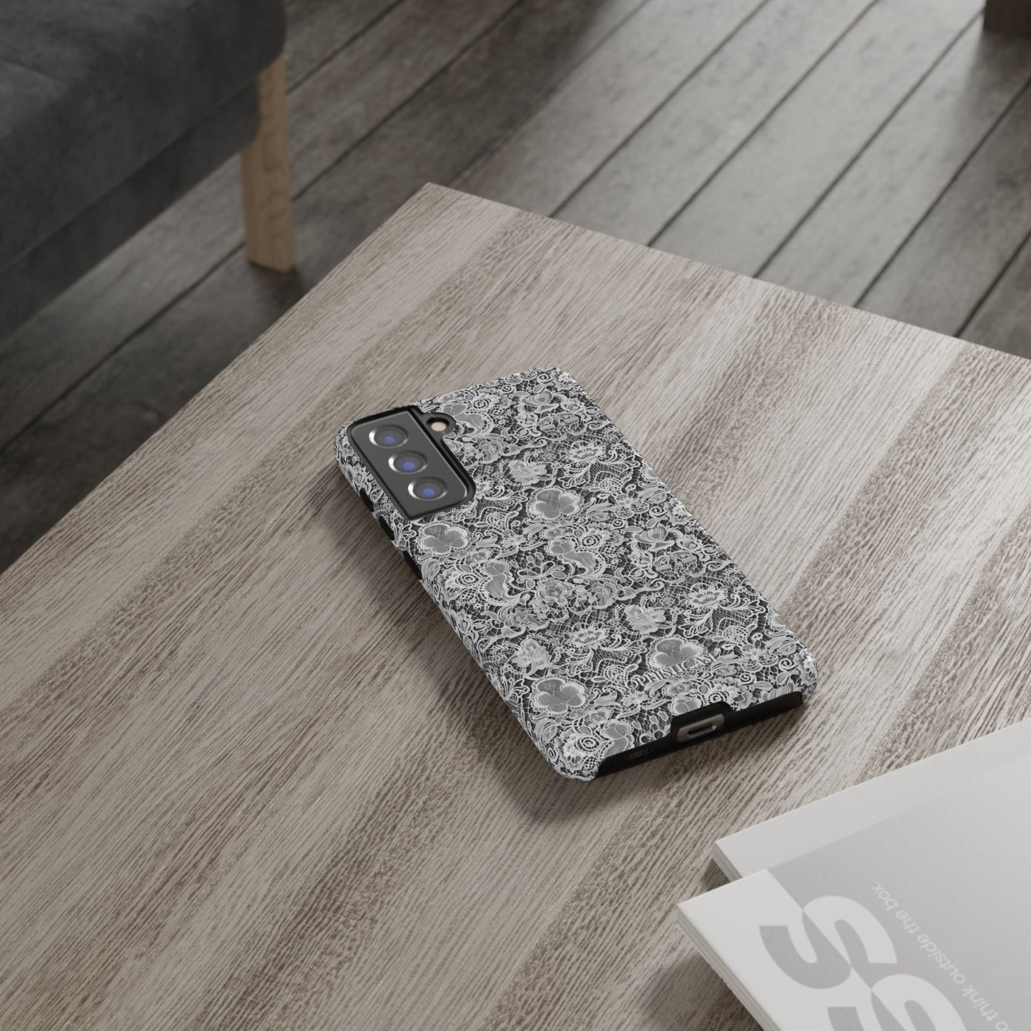 Luxe Lace in Black - Tough Phone Case