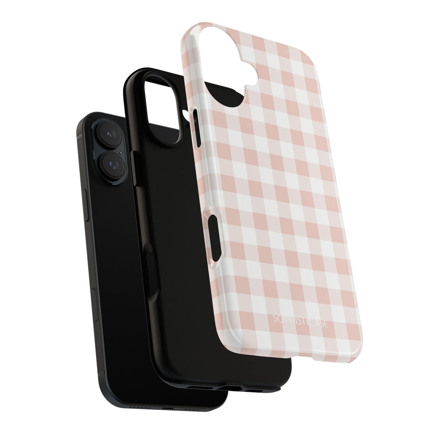 Gingham in Neutral Beige - Tough Phone Case