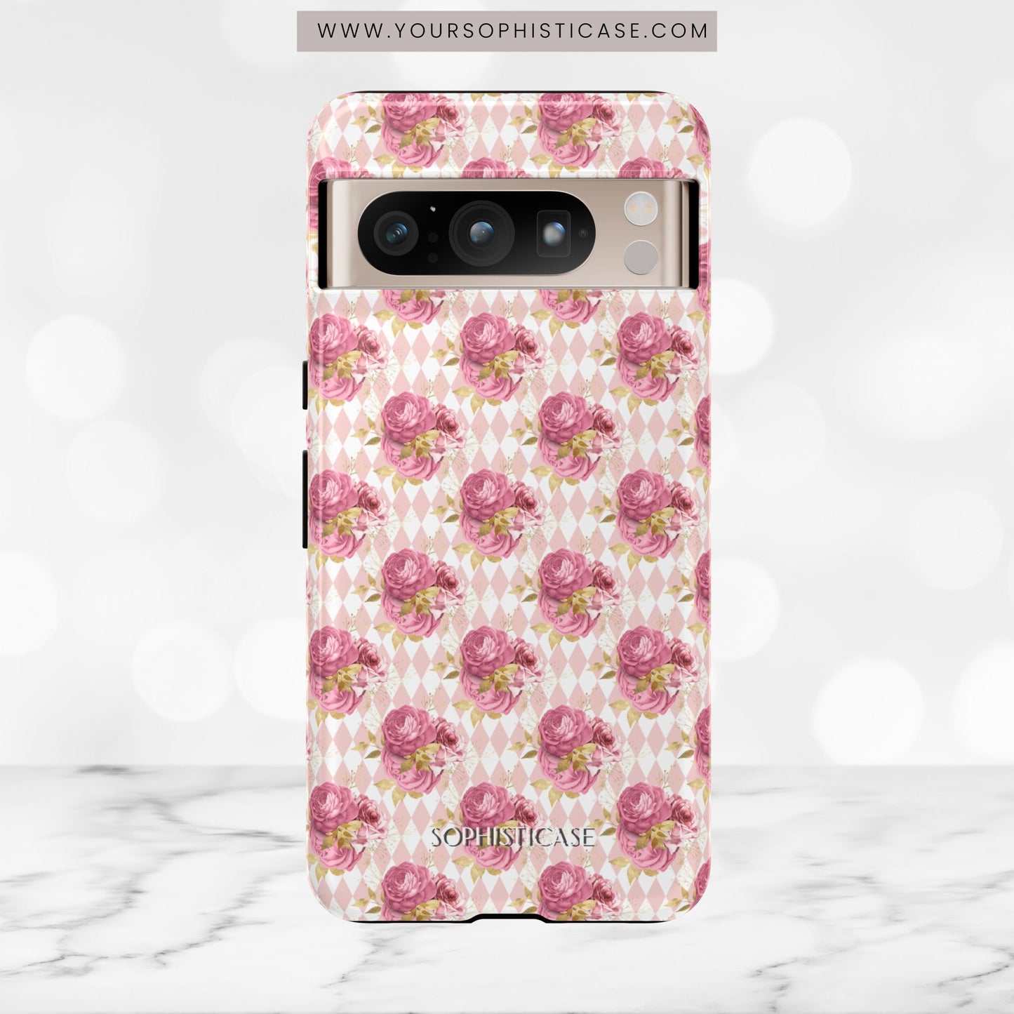 Rose Diamond Romance in Sienna - Tough Phone Case